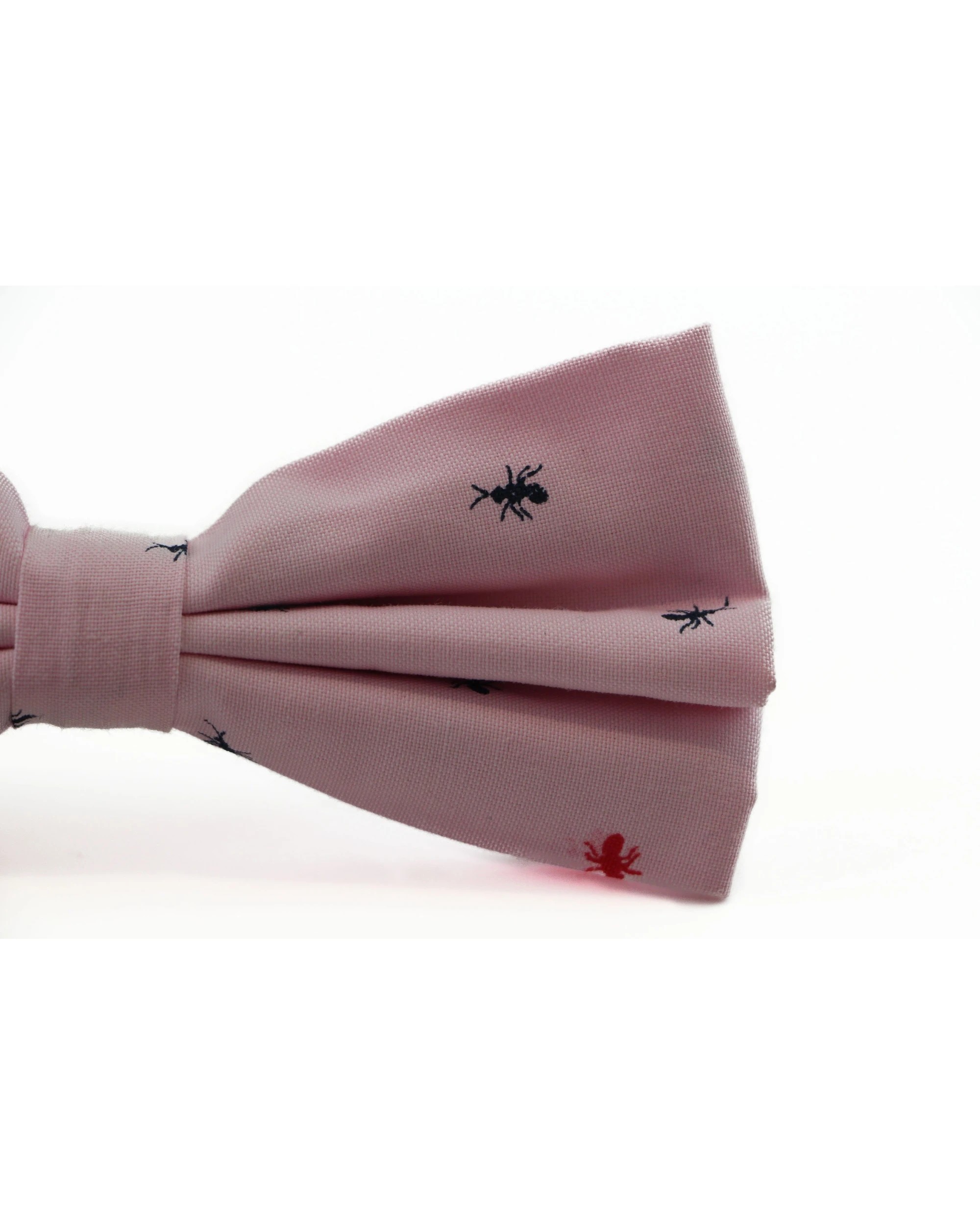 Zasel Mens Light Pink Denim Preppy Insects Patterned Cotton Bow Tie - Kmart