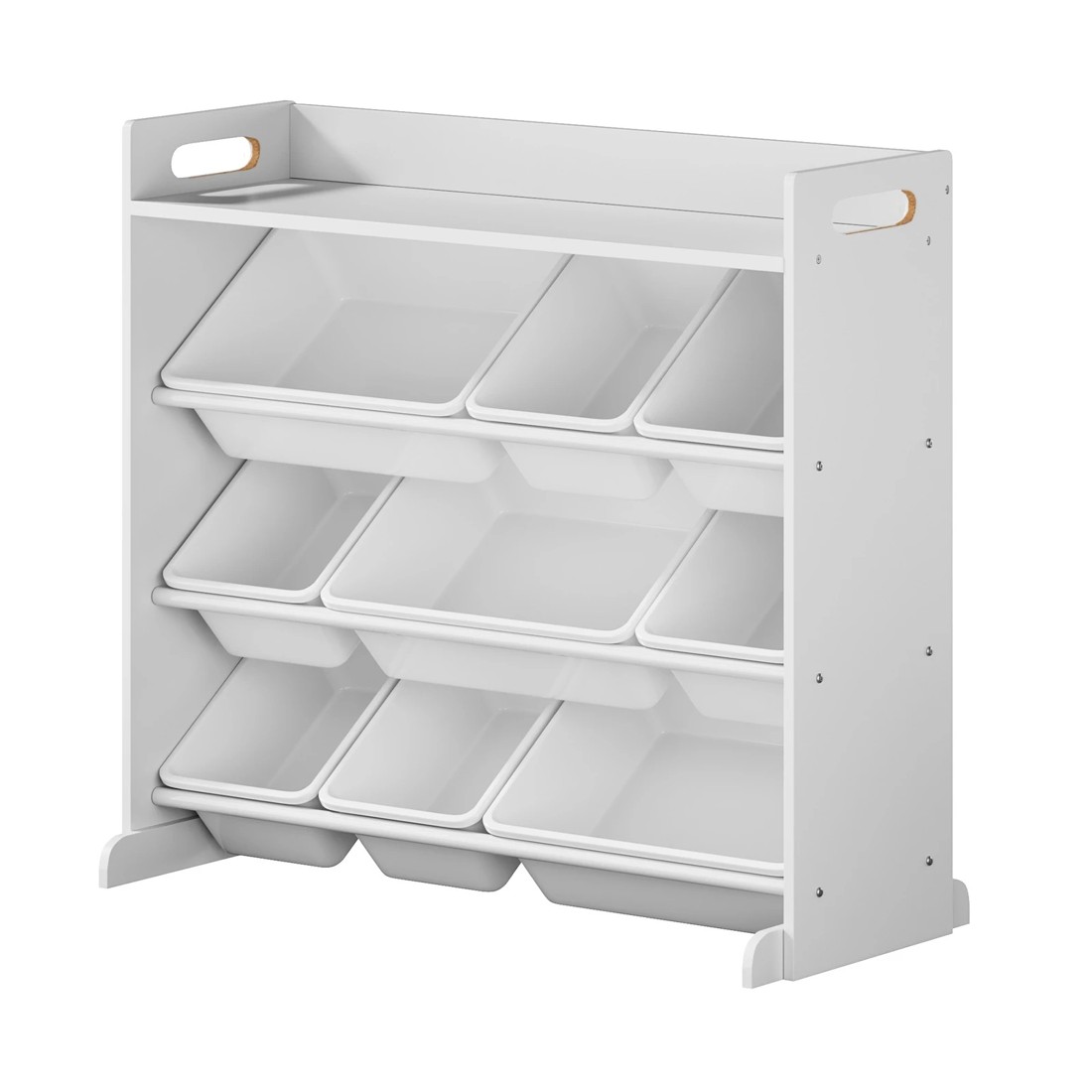 7 Oikiture 9 Bins Kids Toy Box Bookshelf Storage Organiser Display Shelf - White, 7 of 9