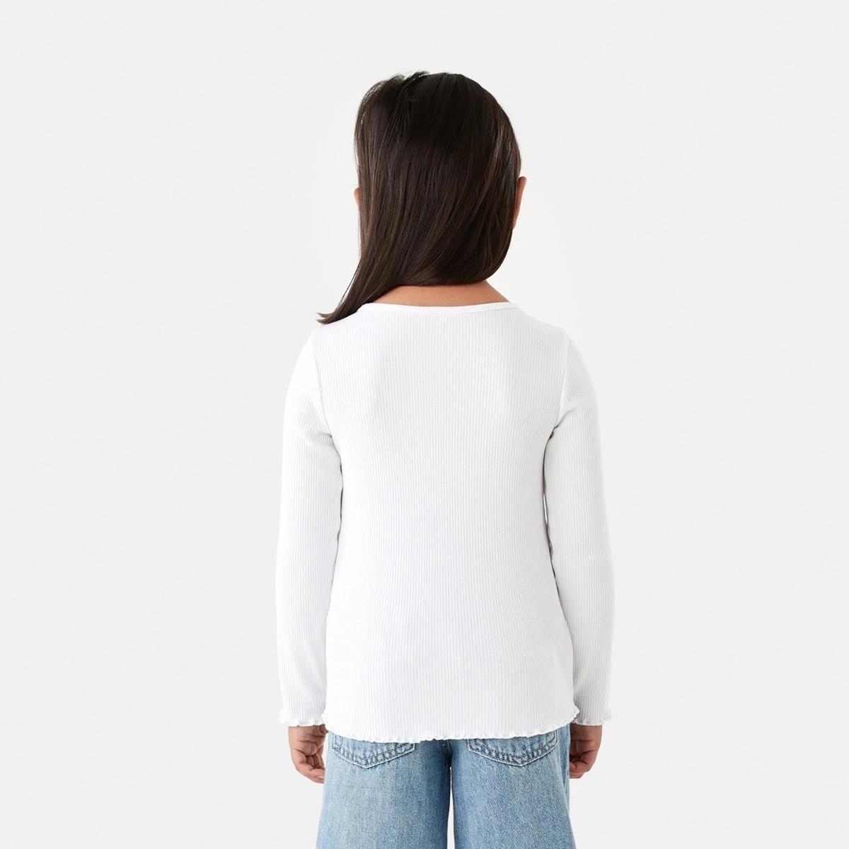 2 Long Sleeve Rib T-shirt White, 2 of 9