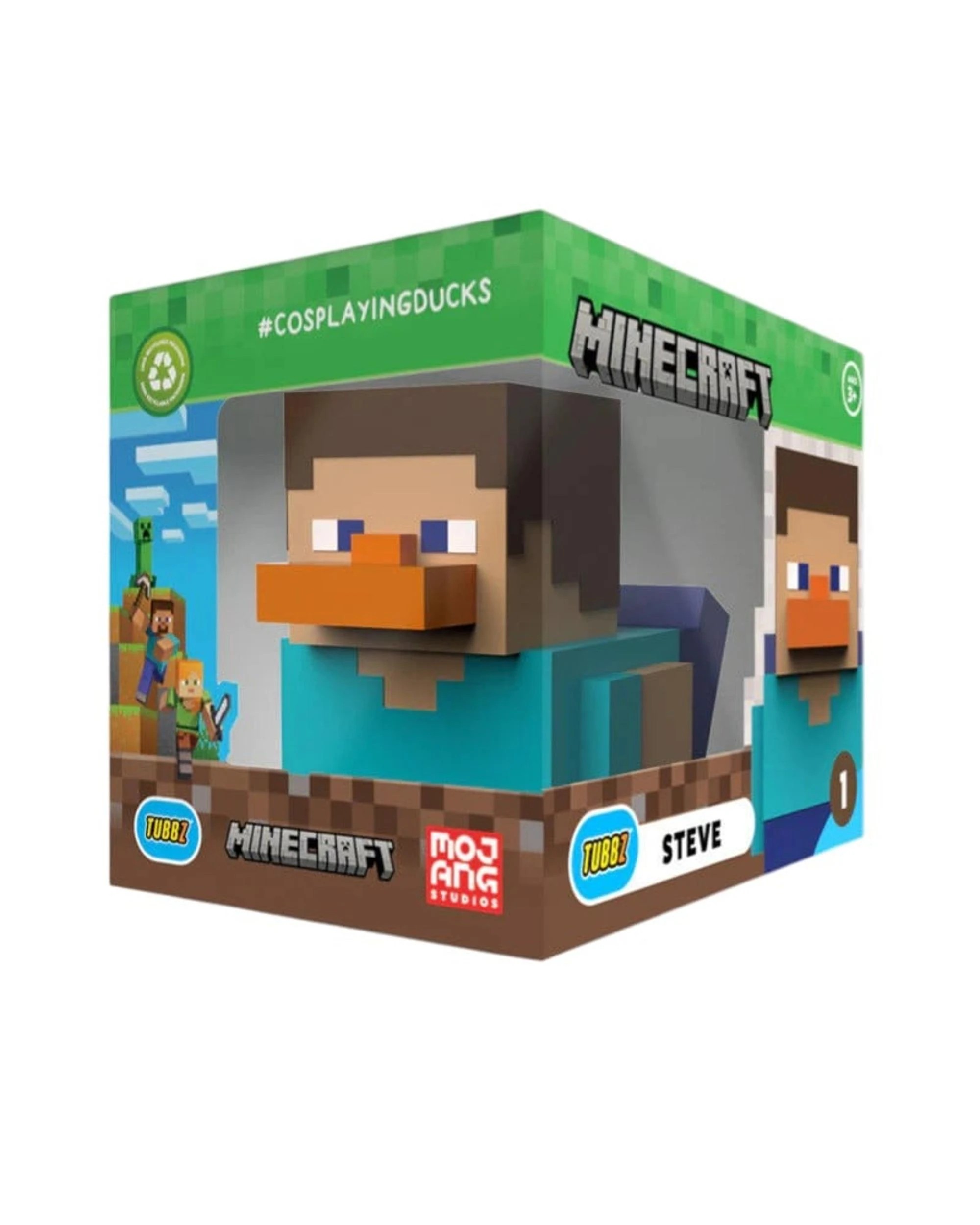 1 TUBBZ Minecraft Steve Boxed Edition Cosplaying Duck Figure, 1 of 8
