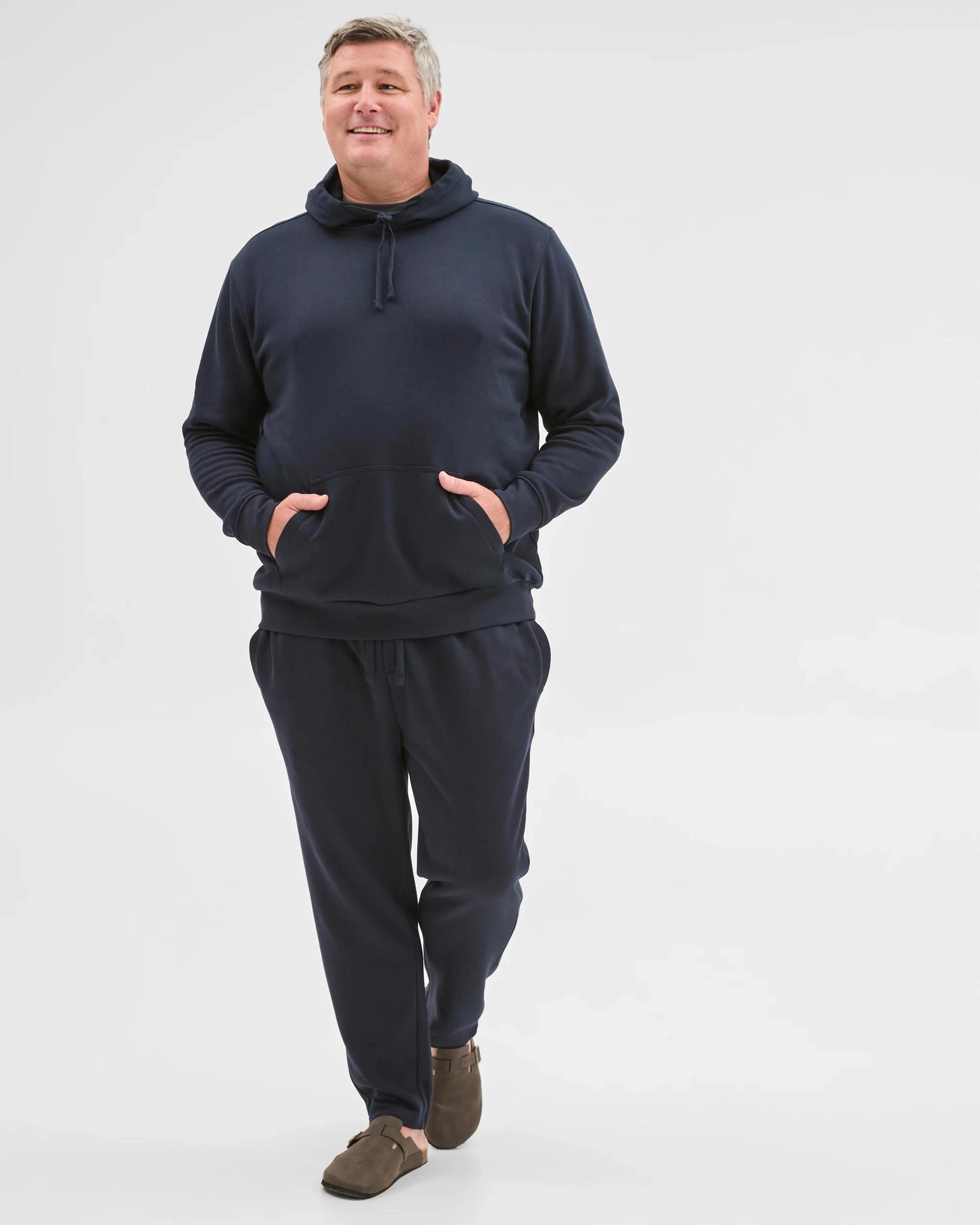 1 Target Man Plus Size Australian Cotton Blend Non Cuffed Trackpants NAVY, 1 of 5
