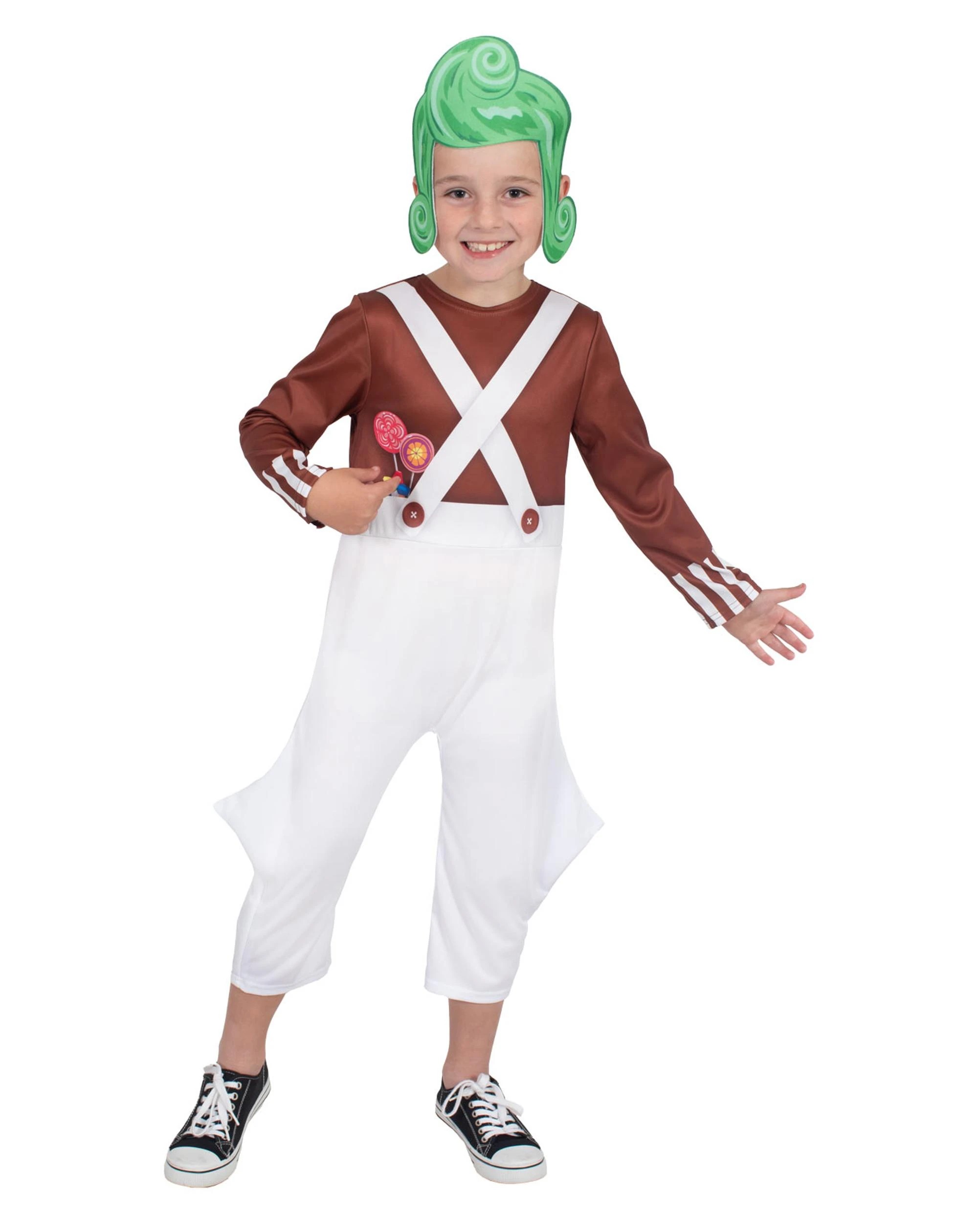 2 Charlie and The Chocolate Factory Oopma Loompa Classic Child Costume Size 3-5 Years, 2 of 4