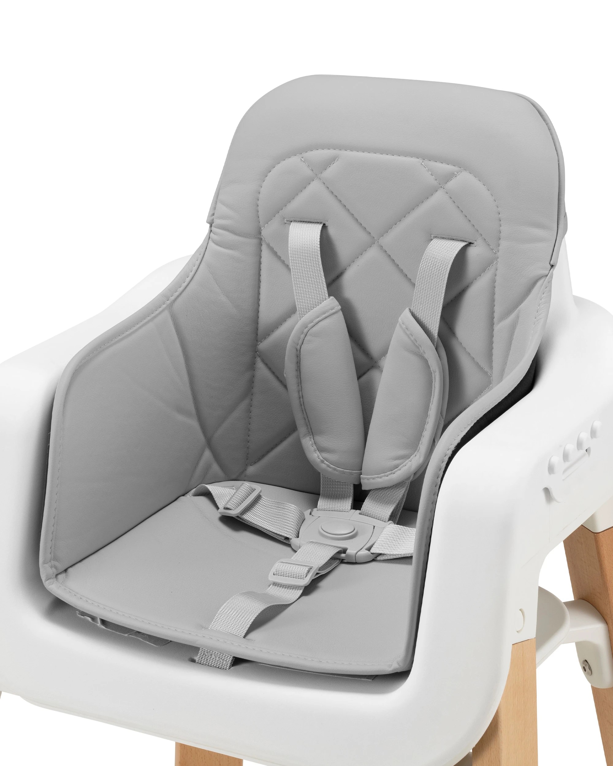 6 PlayPals 3-In-1 Baby High Chair Wooden Feeding Chair Toddler Chair Grey for 6M-12Y, 6 of 9