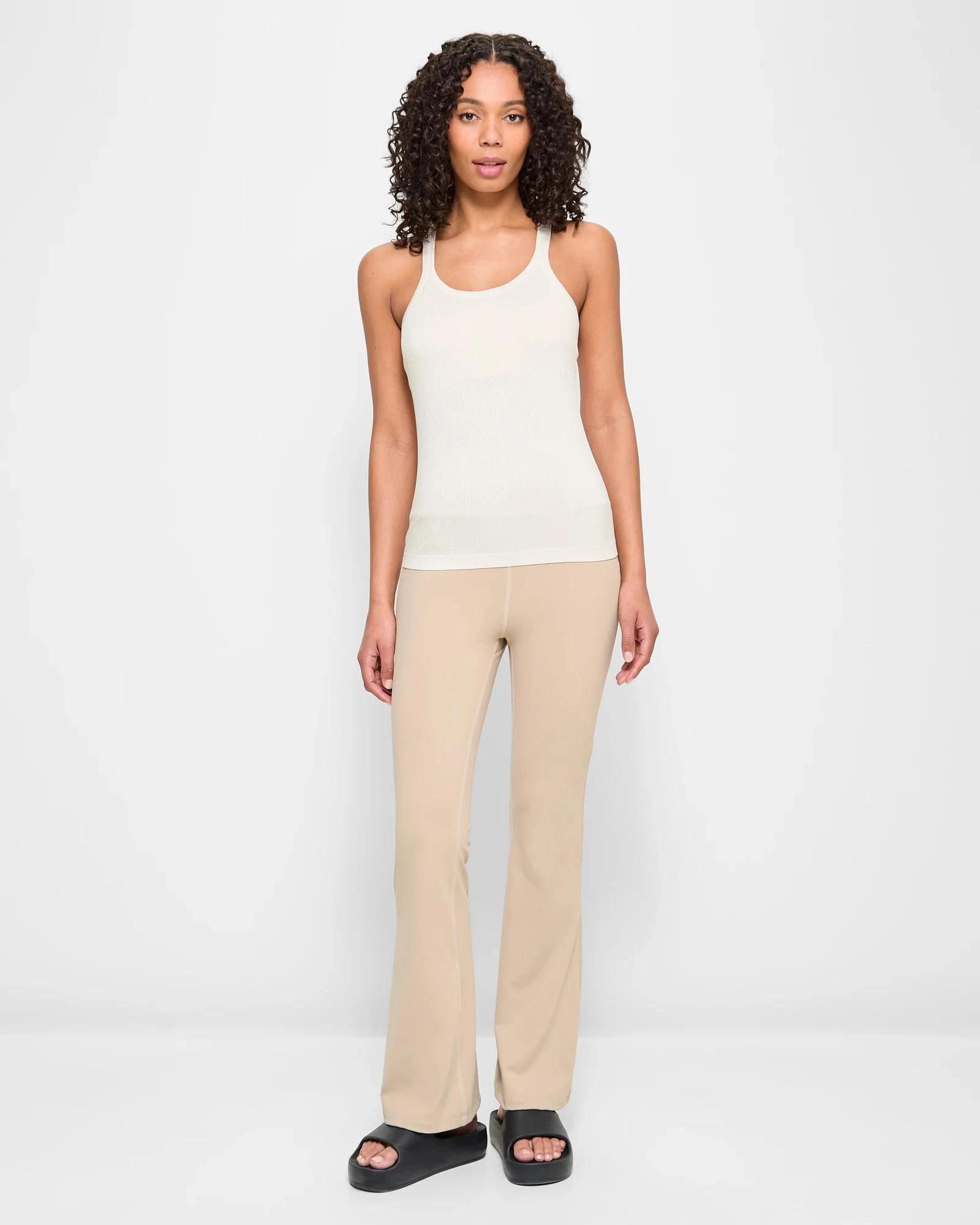 2 Target Active Studio Soft Ribbed Tank Top with Shelf Bra OATMILK, 2 of 6