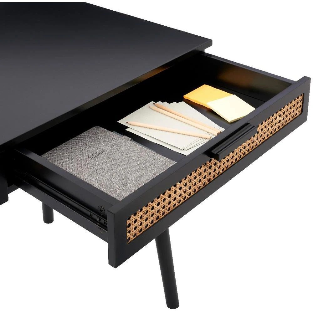 5 Nusa Rattan 1200mm 2 Drawer Desk Black Desks, Tables and Workstations, 5 of 10