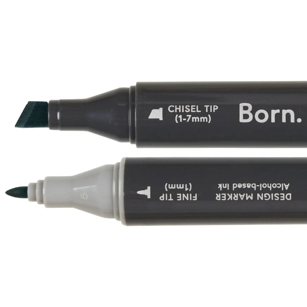 2 Born Professional Dual-Tip Artist Marker Peacock Green G862, 2 of 4