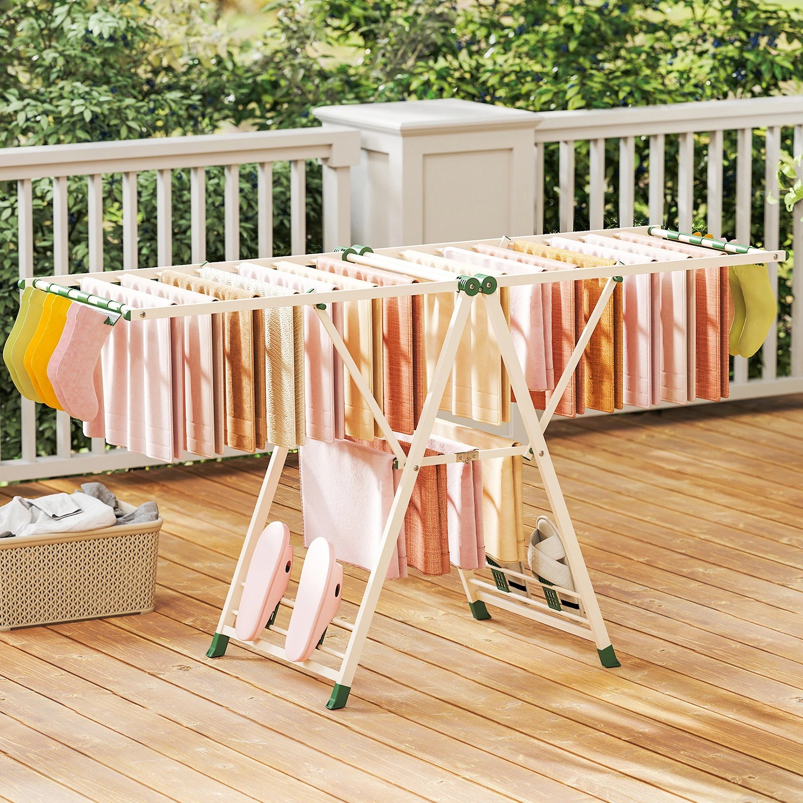 3 Costway Clothes Drying Rack Foldable Clothes Airer w/20 Drying Rails Gullwing Clothing Stand, 3 of 3