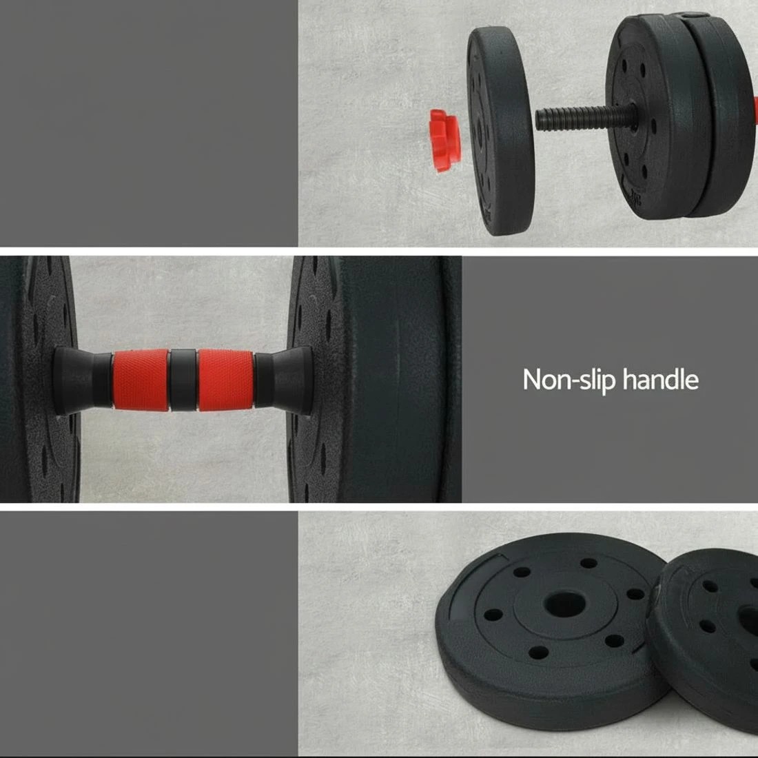 5 Everfit 40kg Adjustable Dumbbells Set Kettle Bell Weight Plates Barbells Gym - Black, 5 of 6