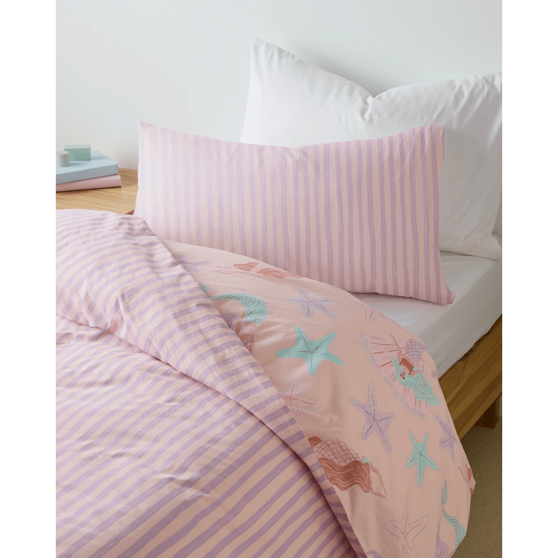 4 Target Maya Mermaid Australian Cotton Kids Quilt Cover Set
 - Single Bed
 - Pink, 4 of 6