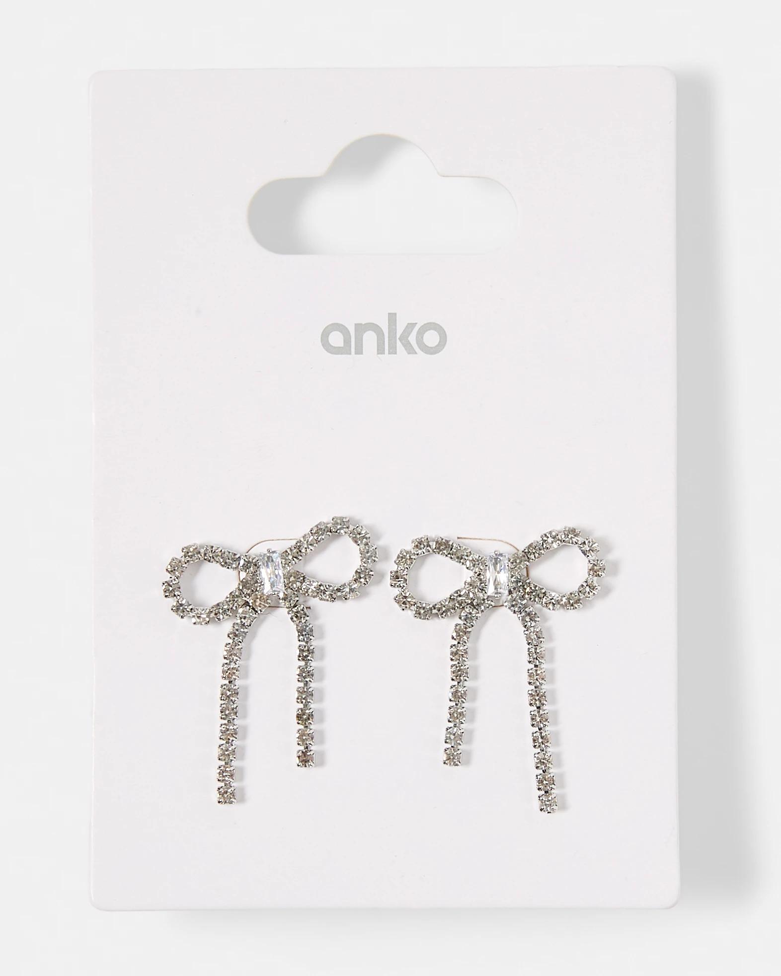 5 Studded Bow Earrings - Silver Tone SILVER, 5 of 5