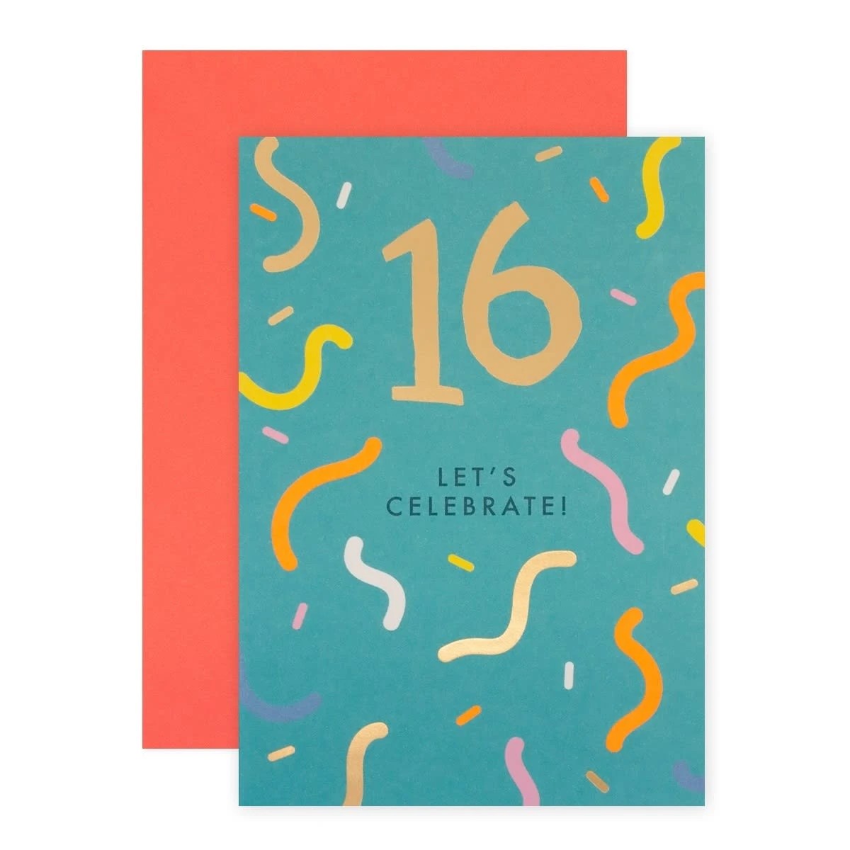 1 Connections from Hallmark 16th Birthday Card - Colourful Streamers, 1 of 3