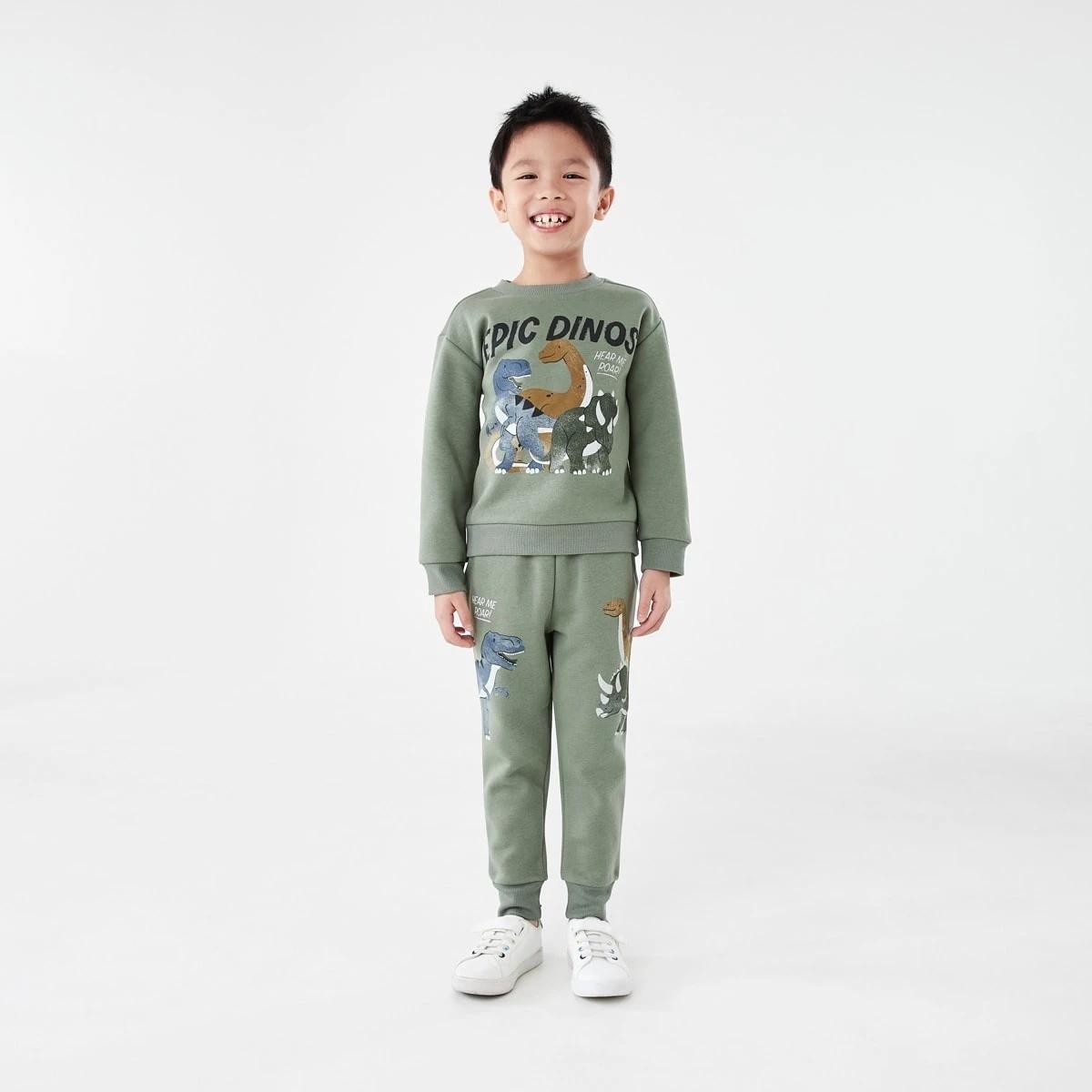 5 Print Crew Neck Sweatshirt Grn Dino, 5 of 6