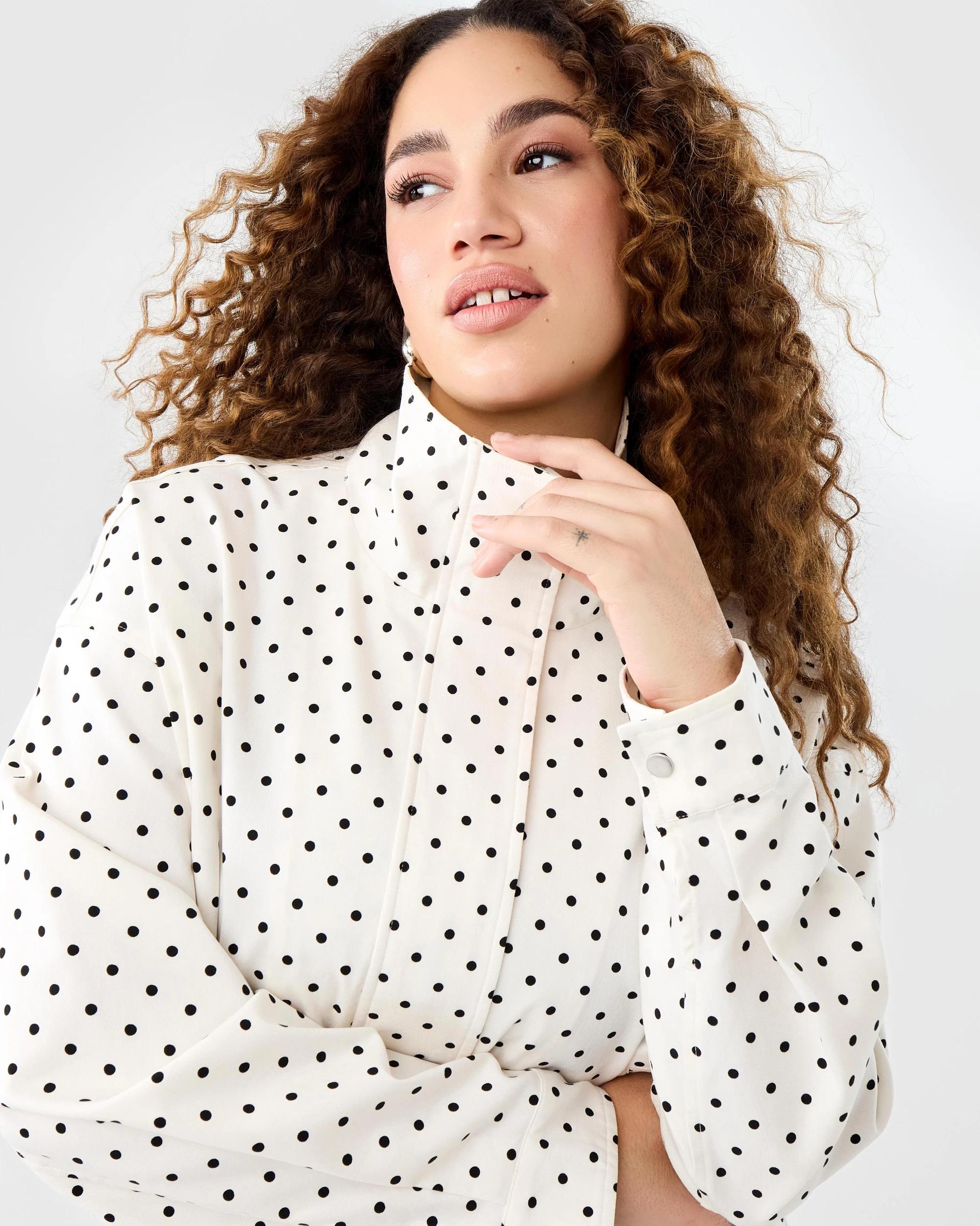 5 Spot Funnel Neck Jacket White Dot, 5 of 10