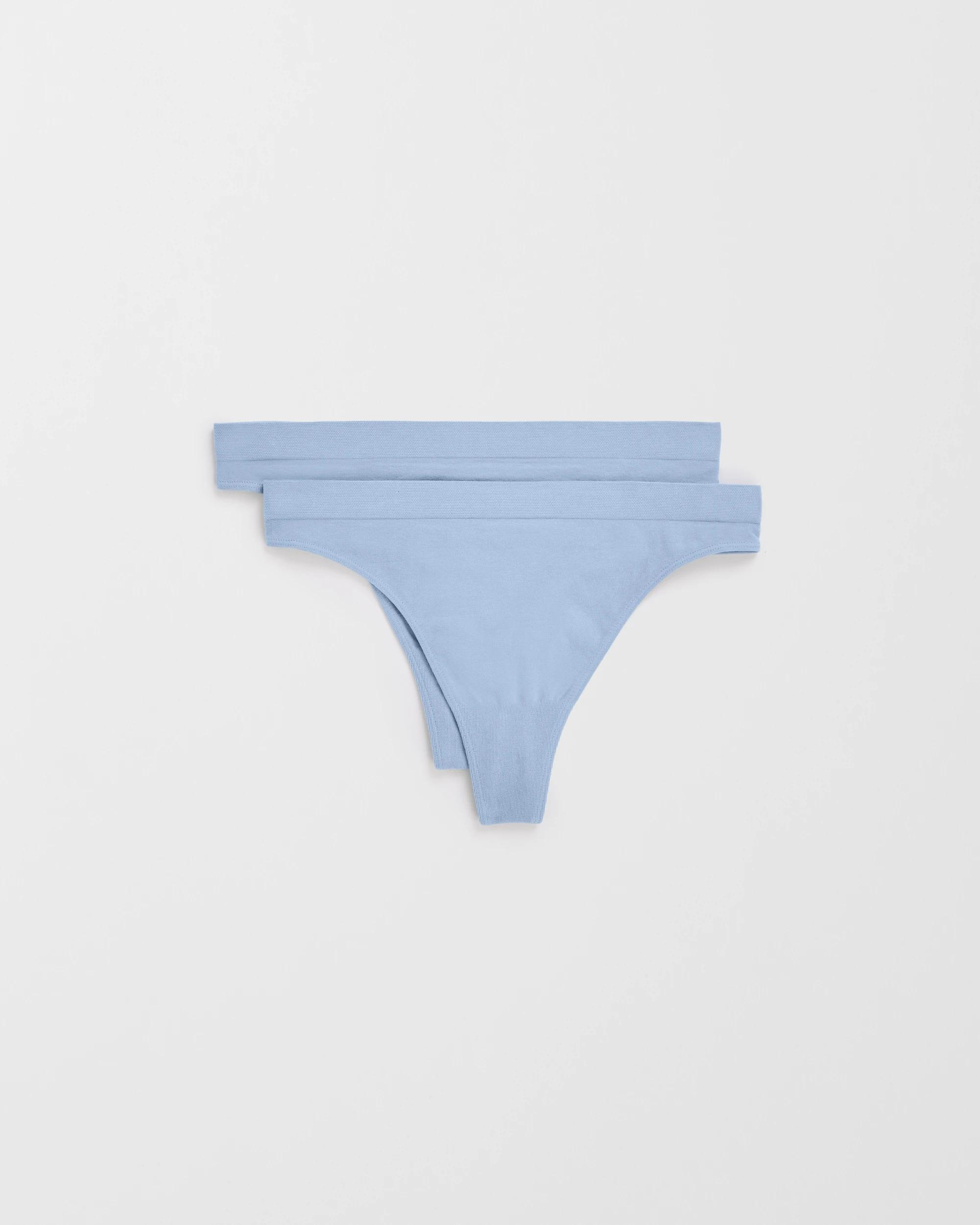 1 Target Woman Australian Cotton Blend Womens Seamfree G-String Briefs 2 Pack BLUE BLIZZARD, 1 of 3