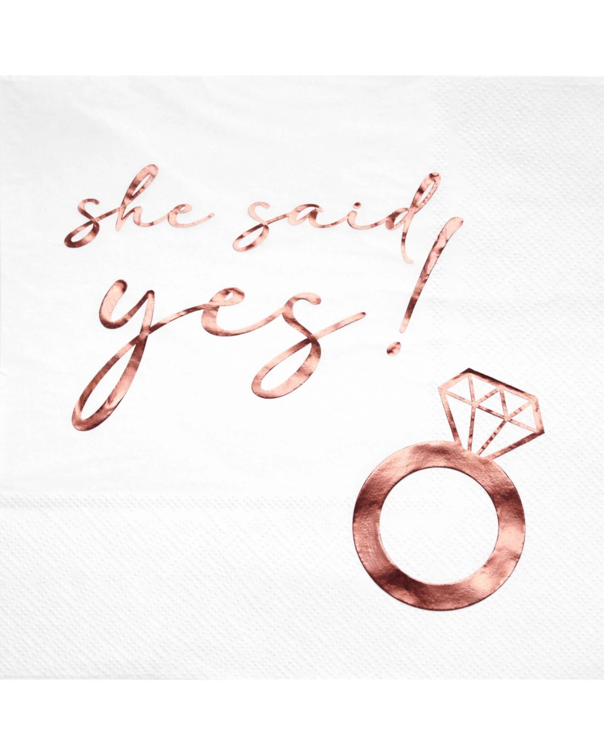 1 Party Maker She Said Yes Large Paper Napkins Serviettes Pack of 16 - Metallic, 1 of 3