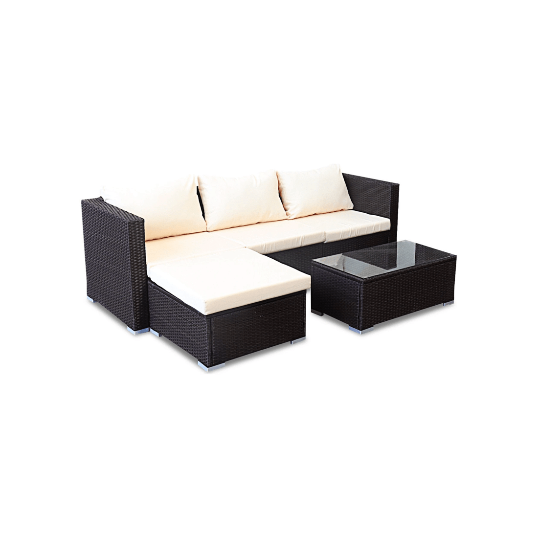 1 Sarantino 5pc Modular Outdoor Lounge Set Pe Rattan - Brown, 1 of 10