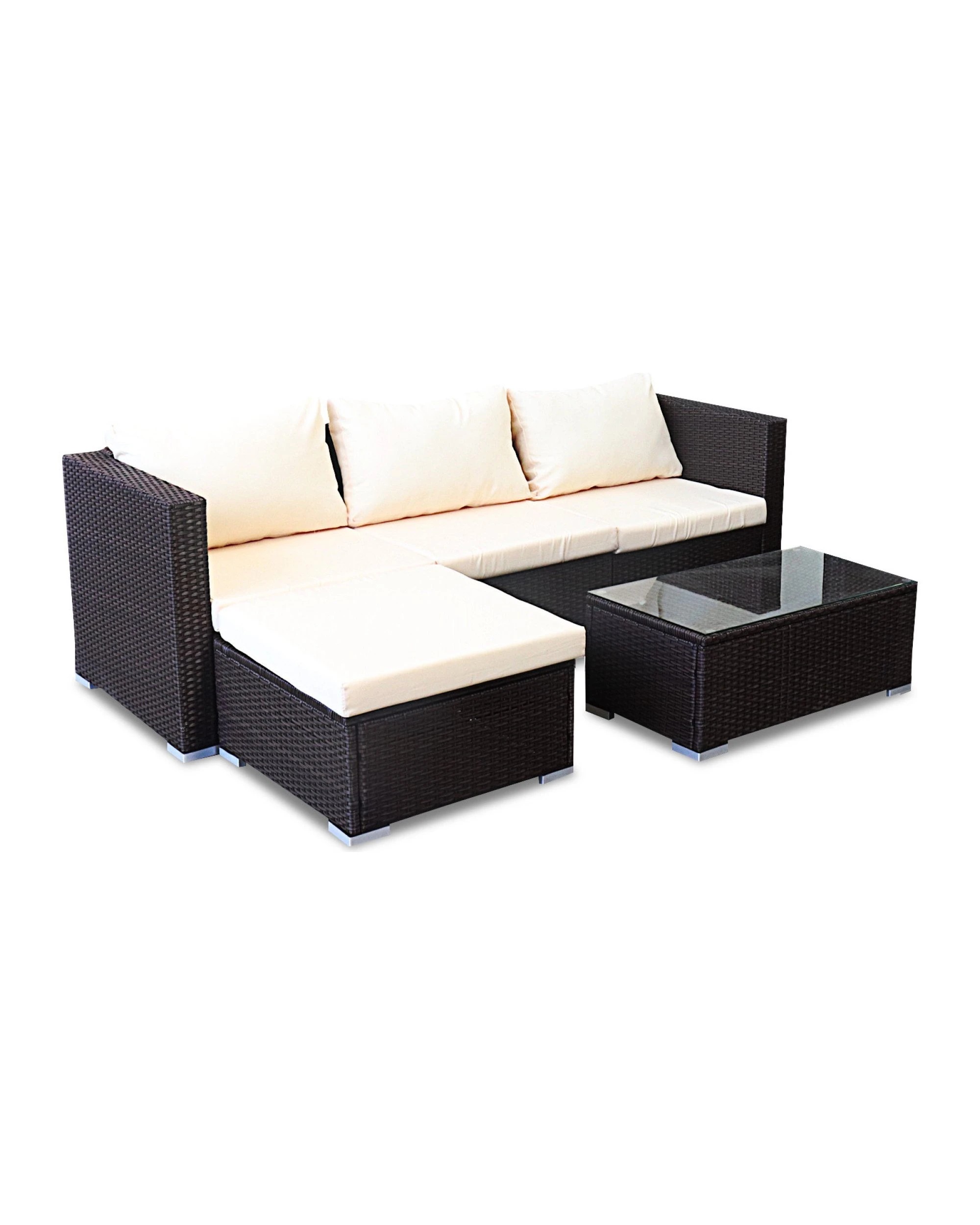 1 Sarantino 5pc Modular Outdoor Lounge Set Pe Rattan - Brown, 1 of 10