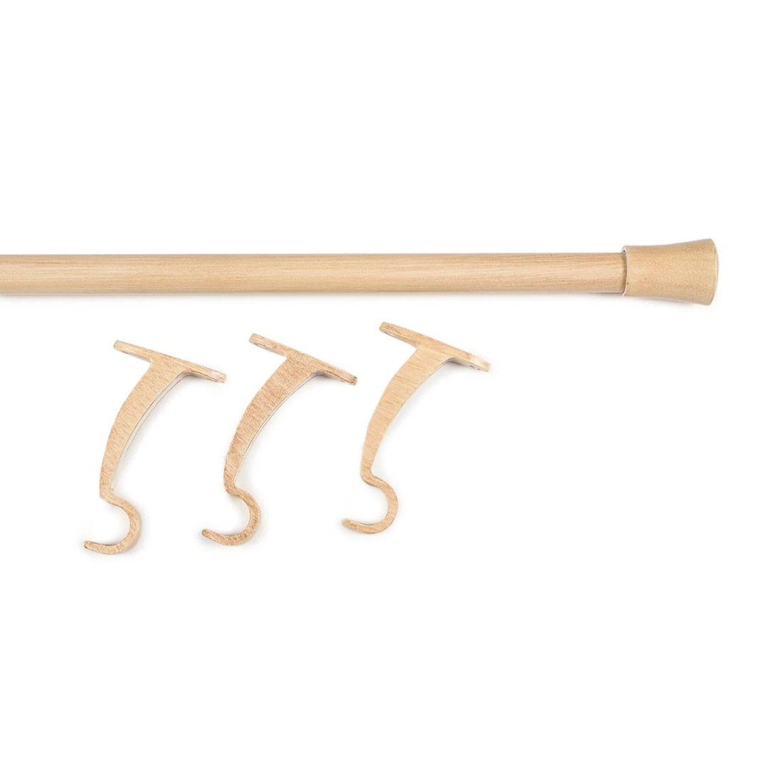2 Extendable Curtain Rod Set - Wood Look, 2 of 3