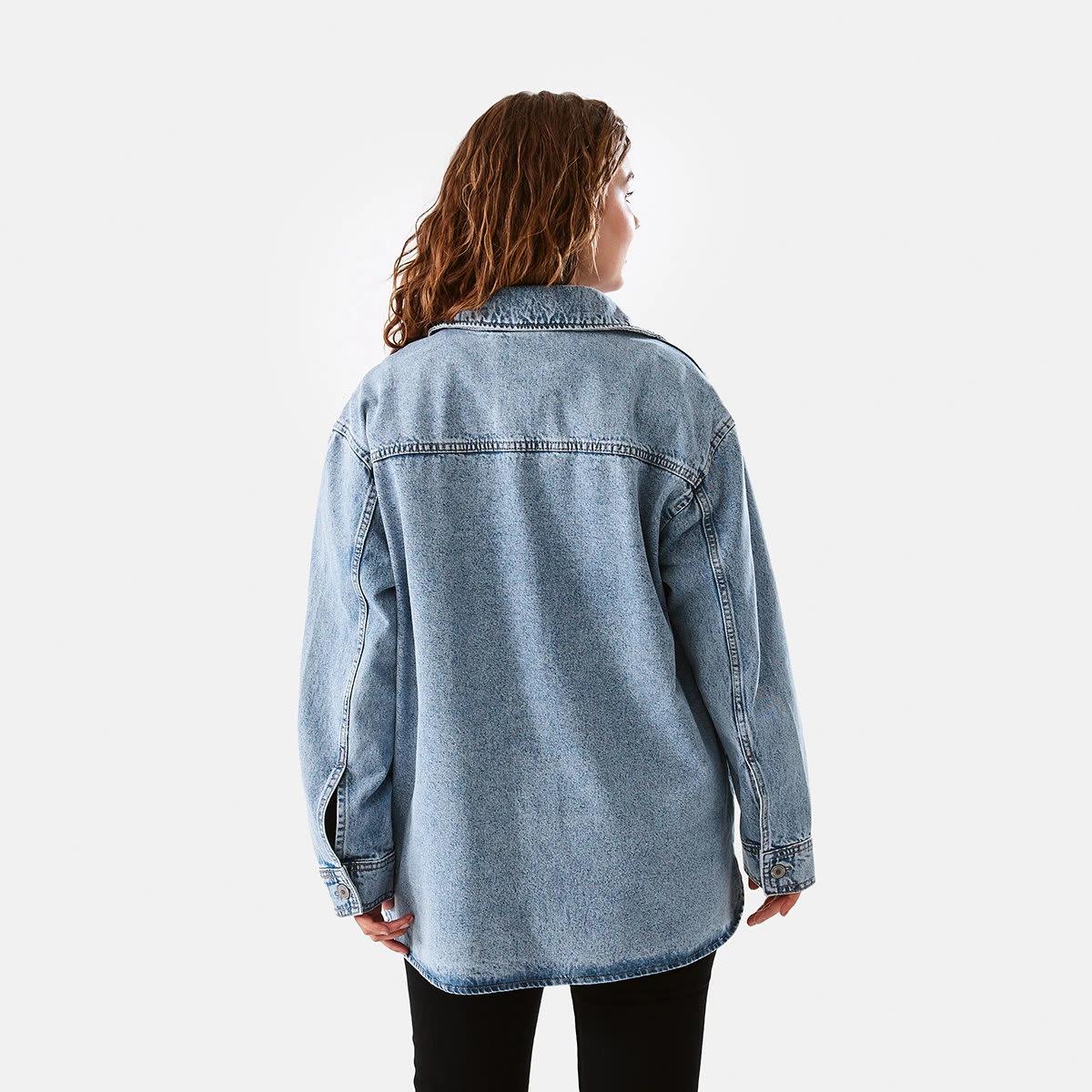 5 Denim Shacket Light Wash, 5 of 8