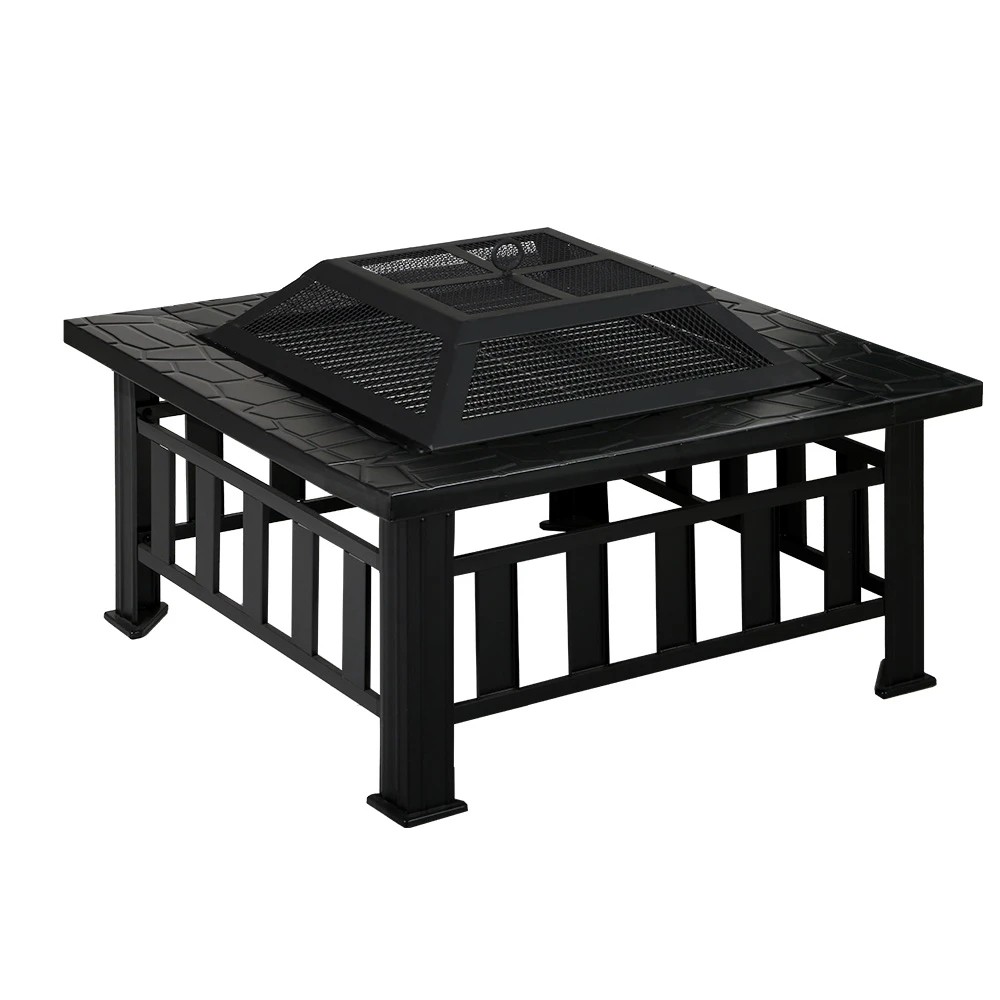 1 Grillz Fire Pit BBQ Grill 2-In-1 Table - Black, 1 of 7