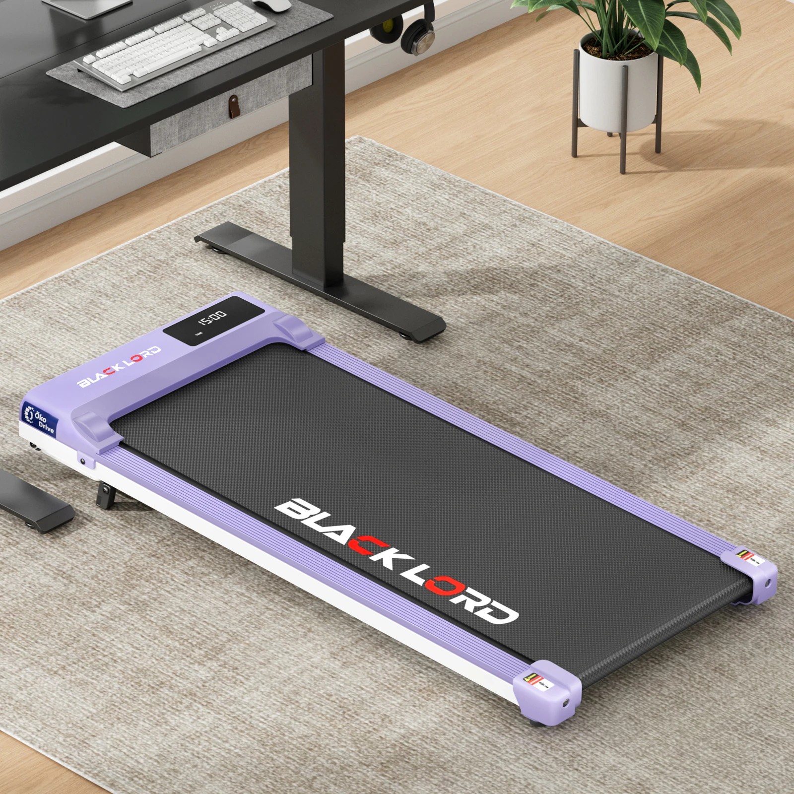2 Black Lord Treadmill Electric Walking Pad Under Desk Home Gym Incline - Purple, 2 of 10