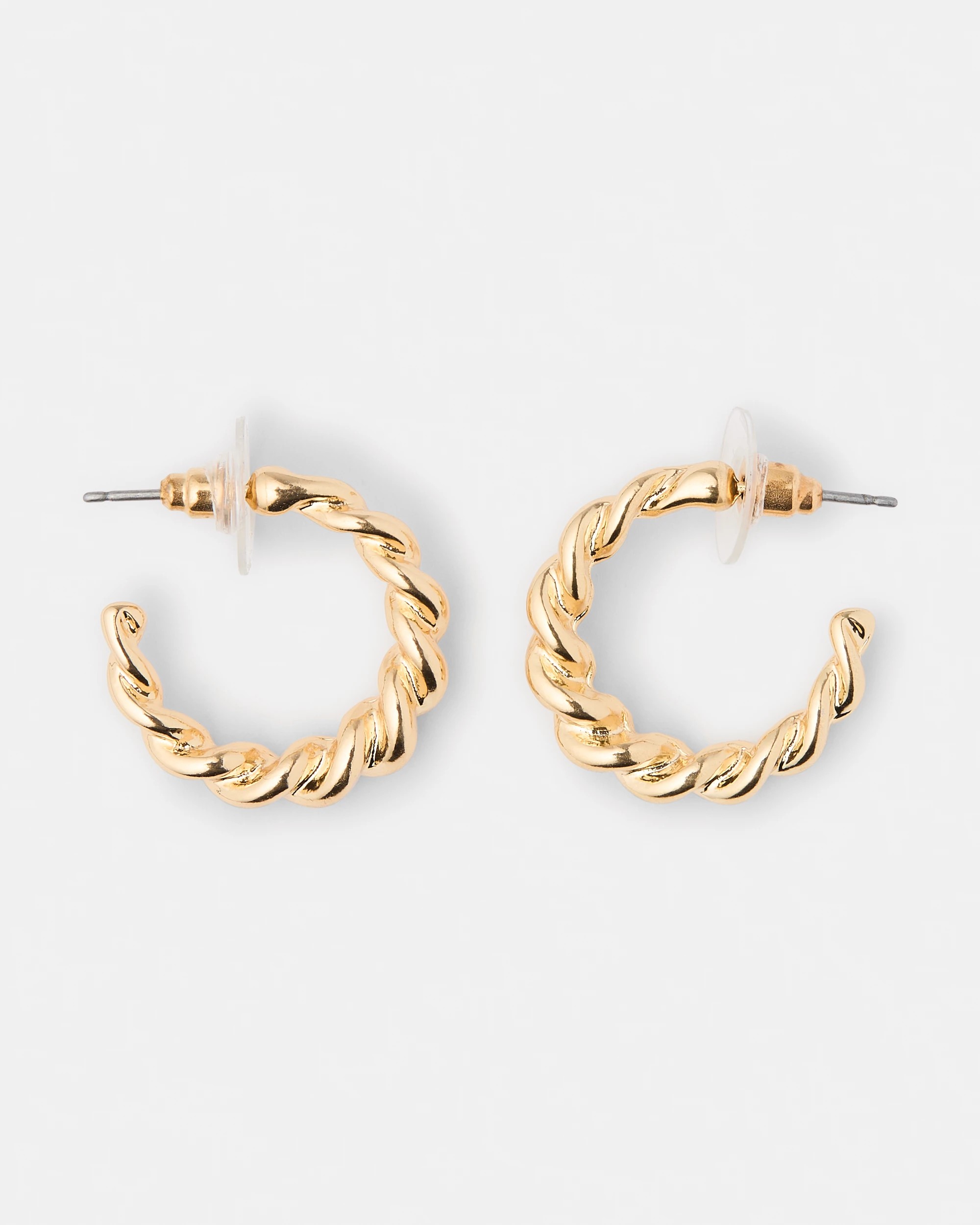 2 Twist Hoop Earrings - Gold Tone, 2 of 5