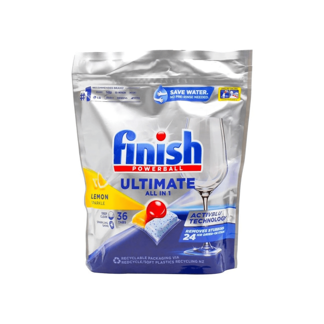 2 Finish 216pc Ultimate All In One Dishwasher Tablets Lemon Sparkle Resealable, 2 of 3
