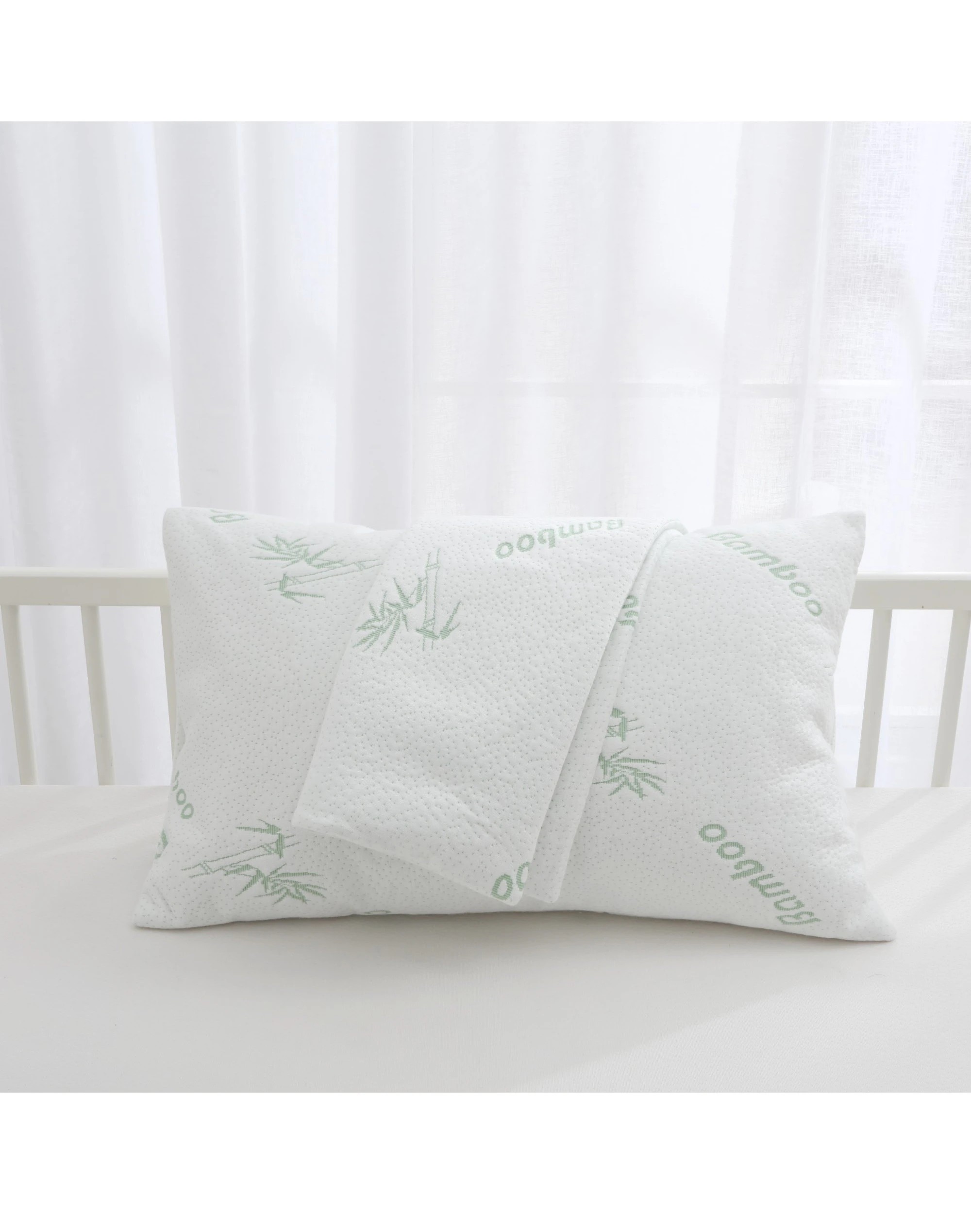 6 Dreamaker Baby 260gsm Bamboo Knitted Waterproof Pillow Protector 2 pack - COT Size - White, 6 of 7