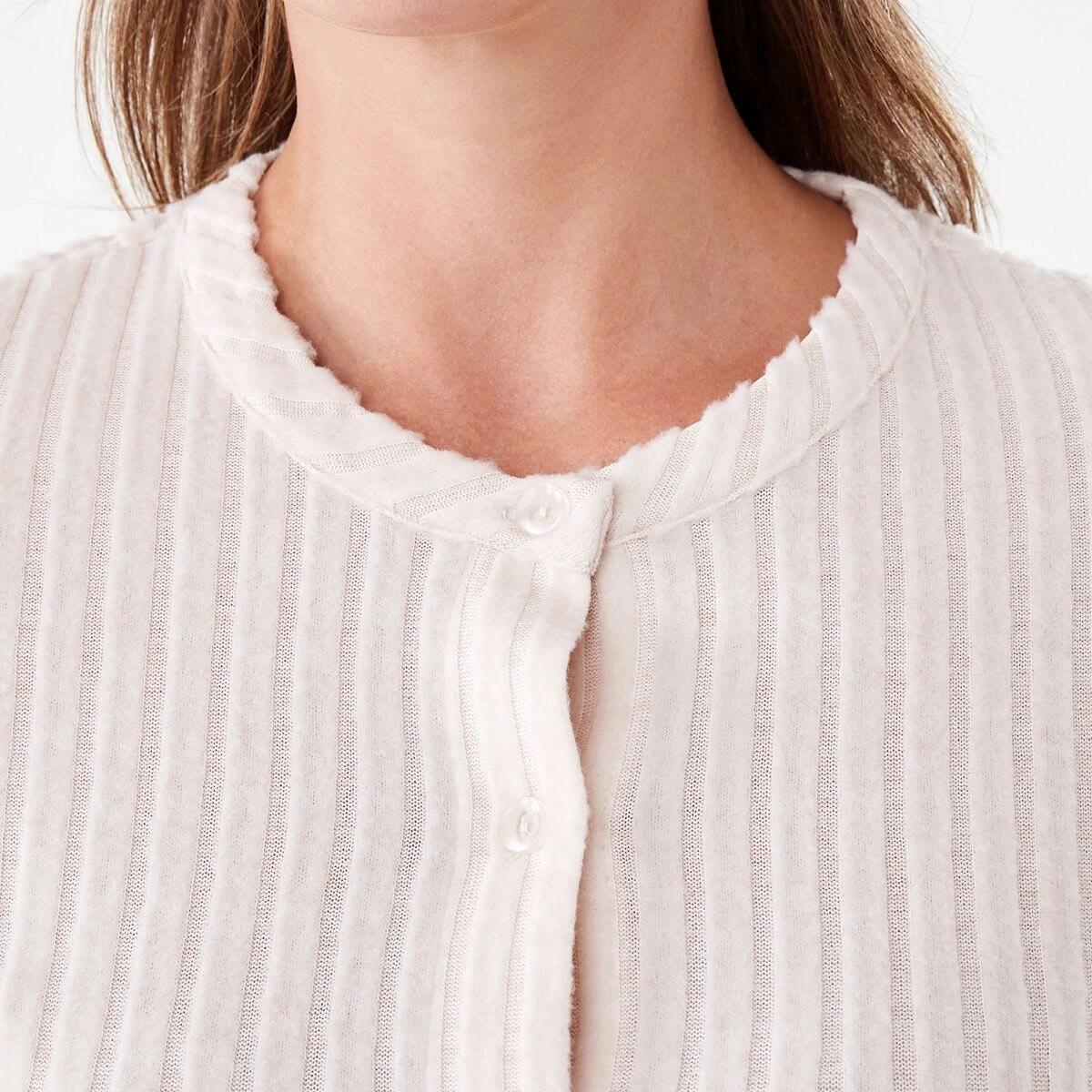 5 Brushed Ribbed Long Sleeve Lounge Top Beige Mrl, 5 of 5