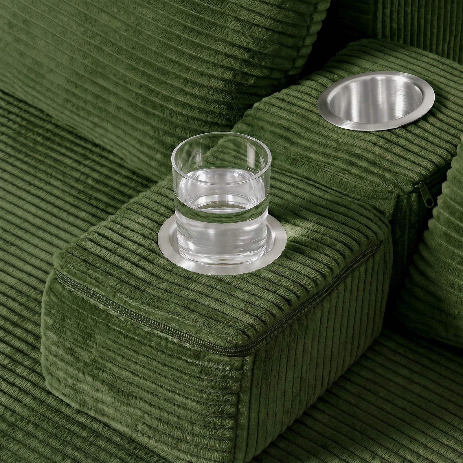 7 Advwin Folding Sofa Bed 2 in 1 Convertible Floor Loveseat Fold Out Corduroy Sleeper Couch - Green, 7 of 7