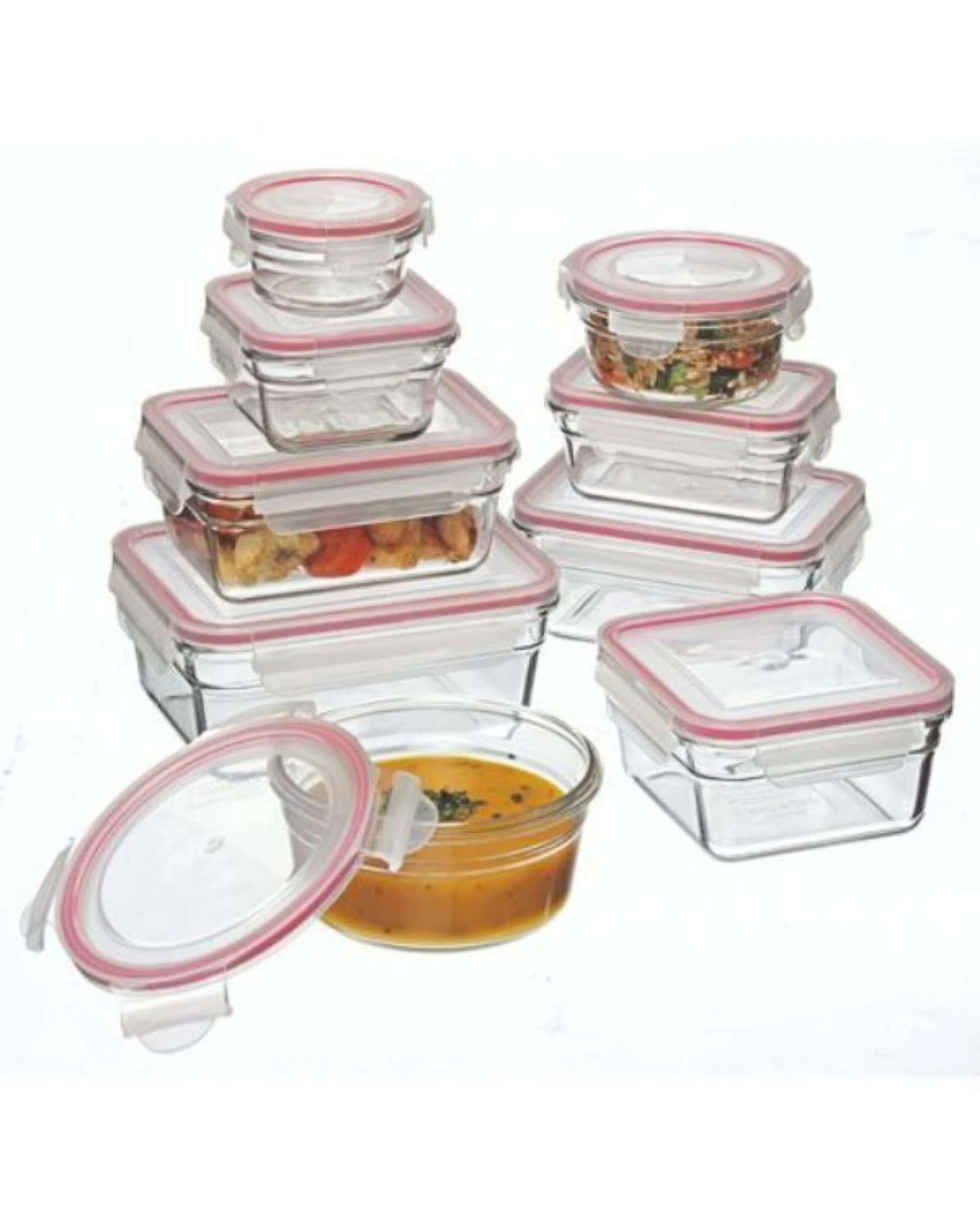 2 Glasslock Tempered Glass Oven Safe 9pc Container Set W Lid Oven, 2 of 2