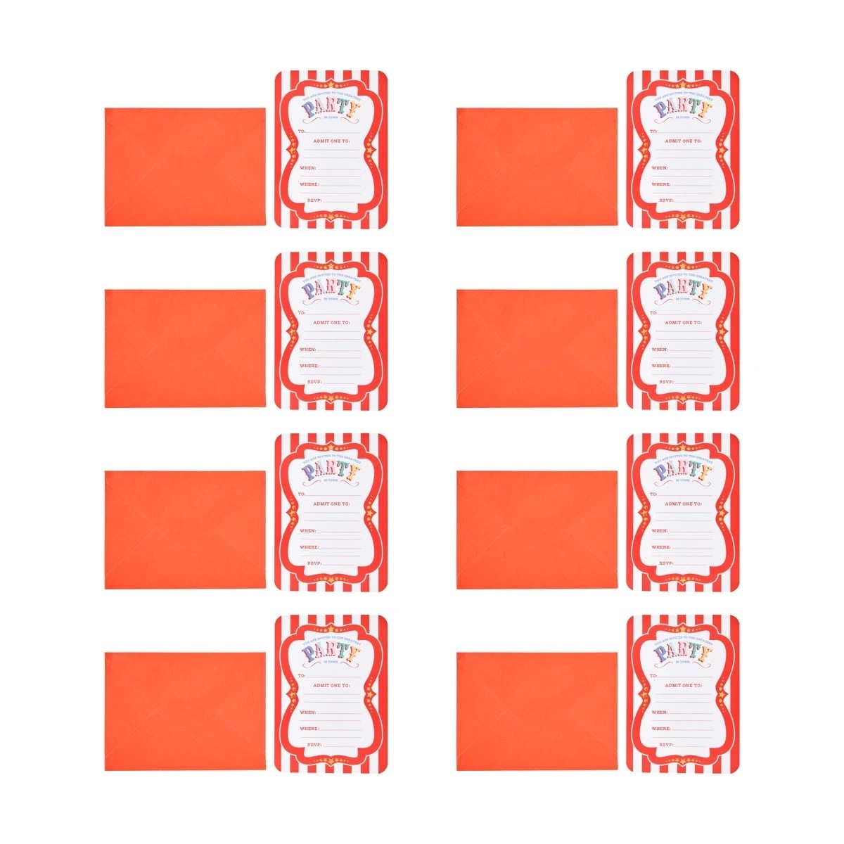 2 8 Piece Carnival Party Invitations, 2 of 3