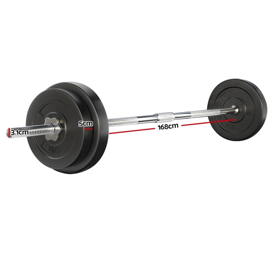 2 Everfit 38kg Barbell Set Weight Plates Bar Lifting Bench 168cm - Multi, 2 of 6