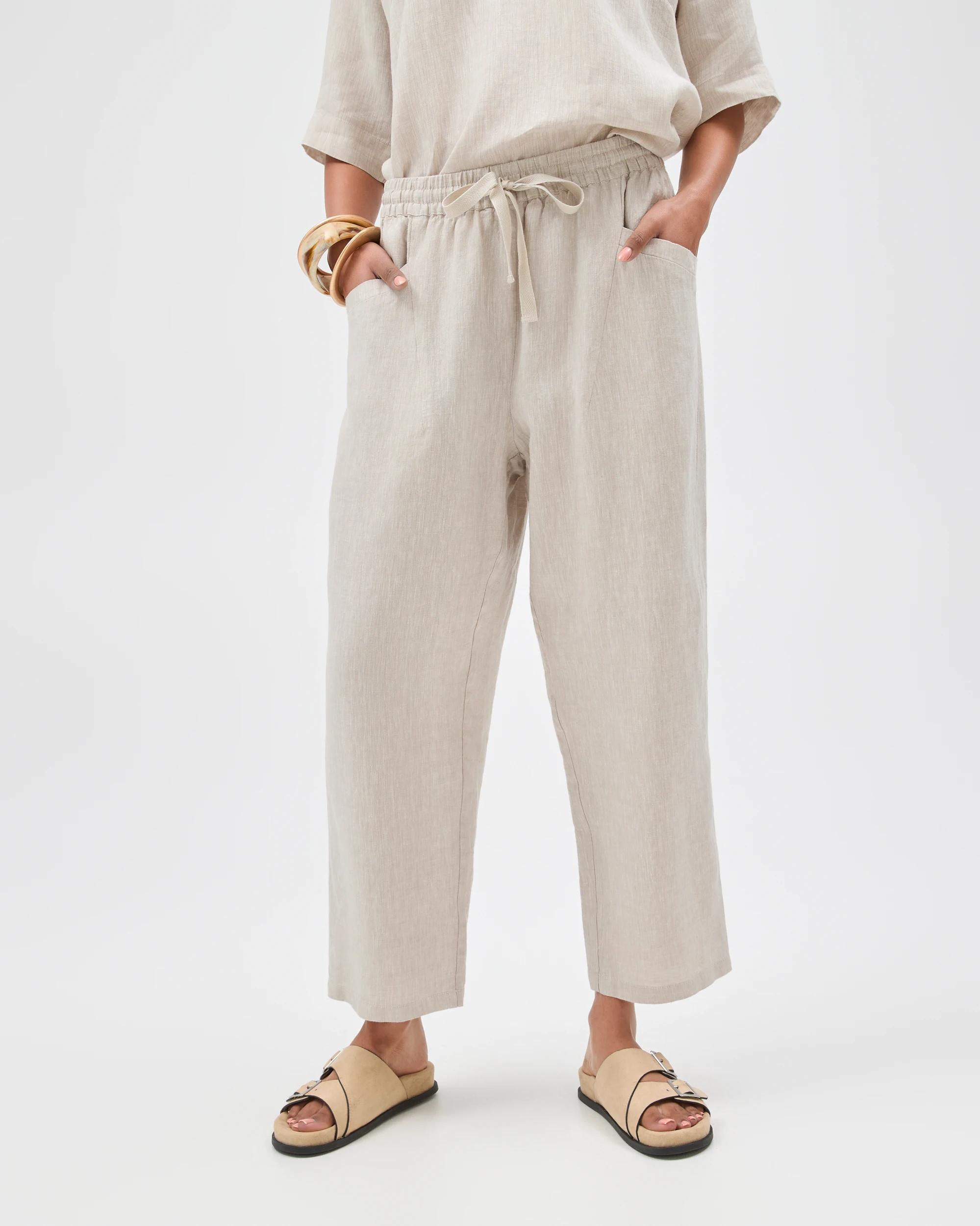 6 Target Woman European Linen Tapered Pants FLAX, 6 of 7