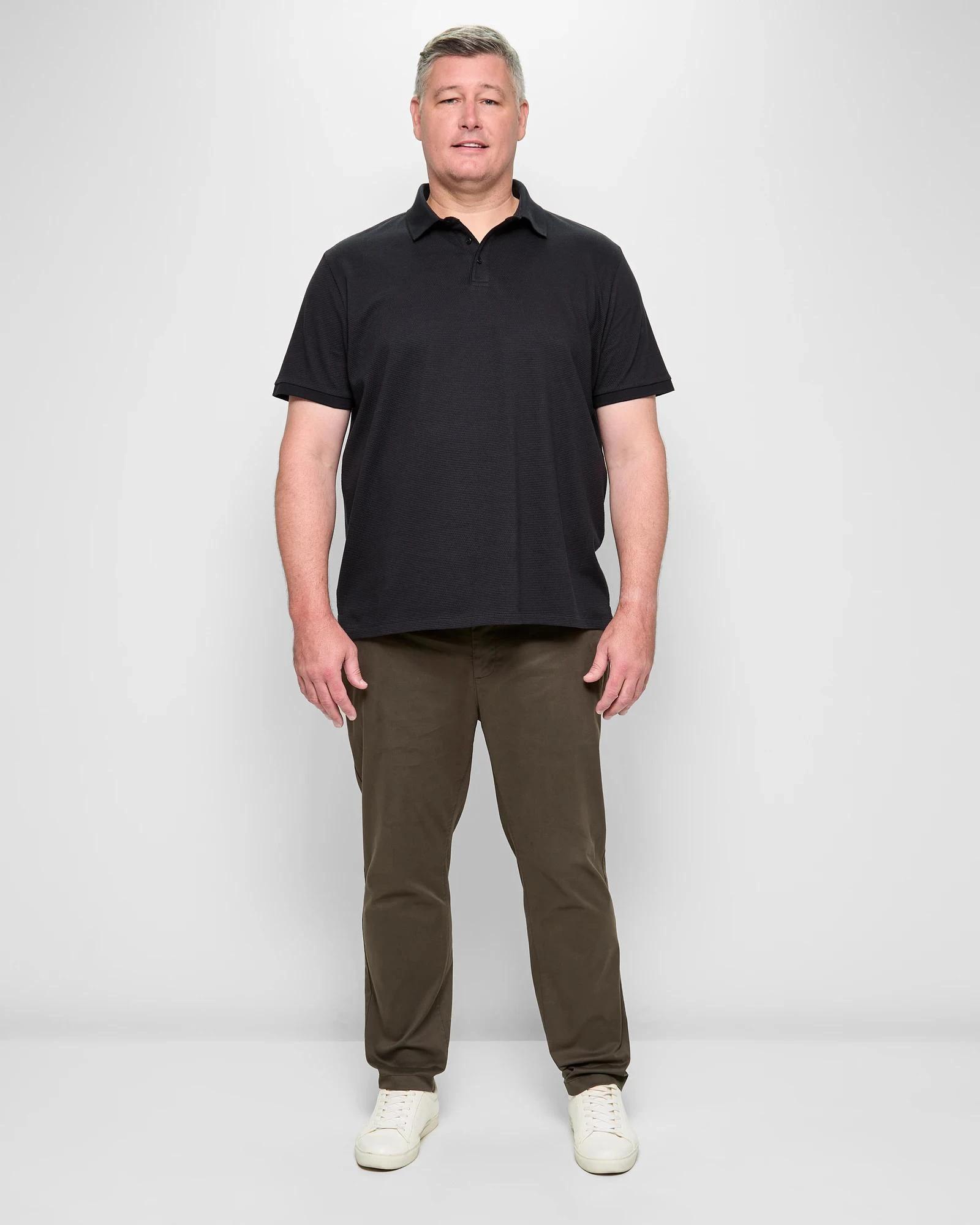 2 Target Man Plus Plus Size Australian Cotton 1/2 Elastic Waist Tapered Chino Pants DARK OLIVE, 2 of 5