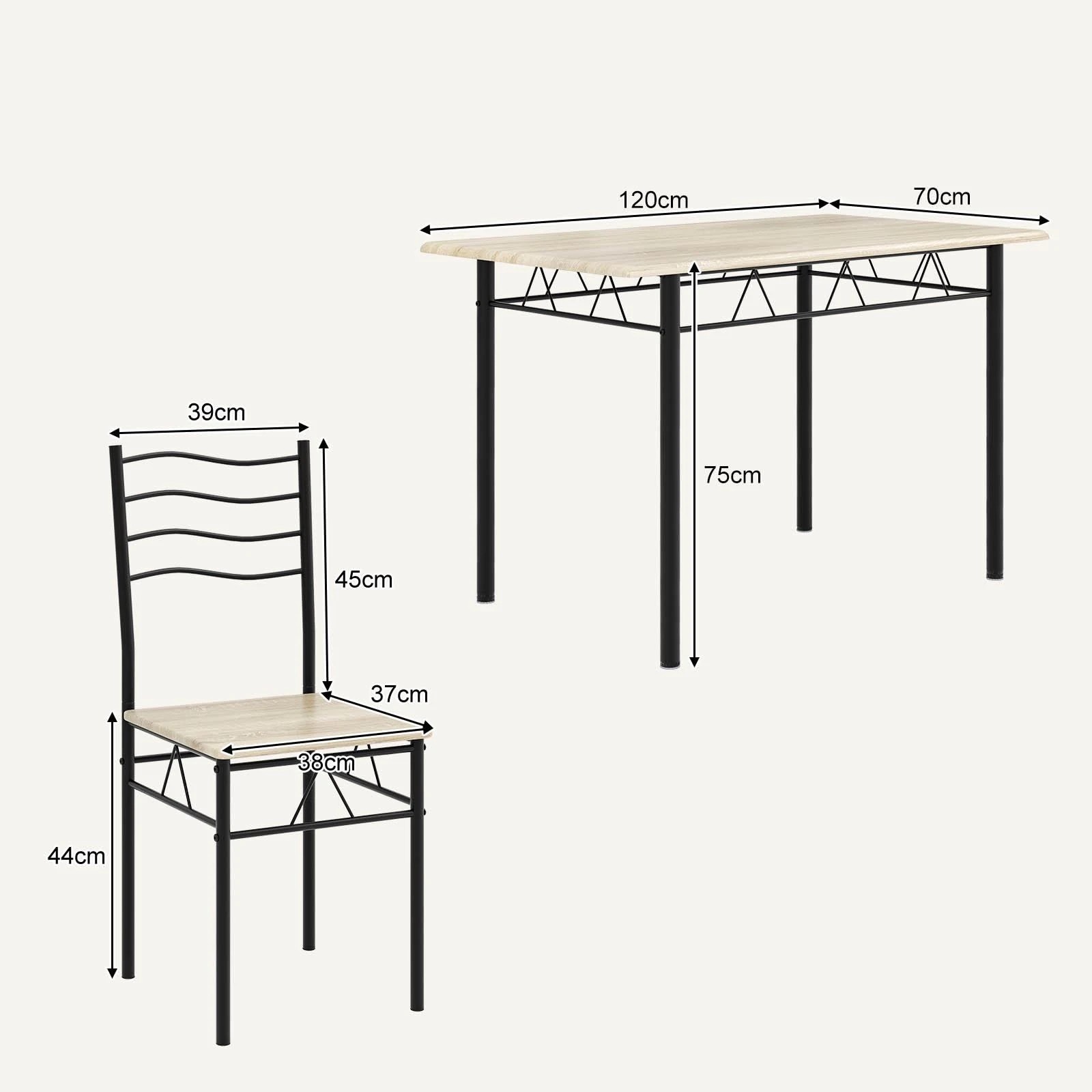 3 Costway 5PCS Wood Dining Table Chairs Set Kitchen Restaurant, 3 of 3