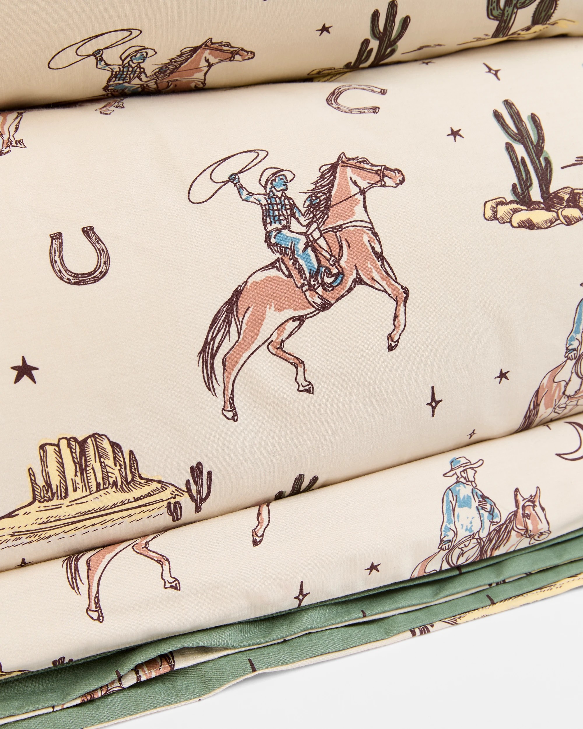 4 Target Australian Cotton Ryder Cowboy Kids Quilt Cover Set - Single Bed - Natural, 4 of 10