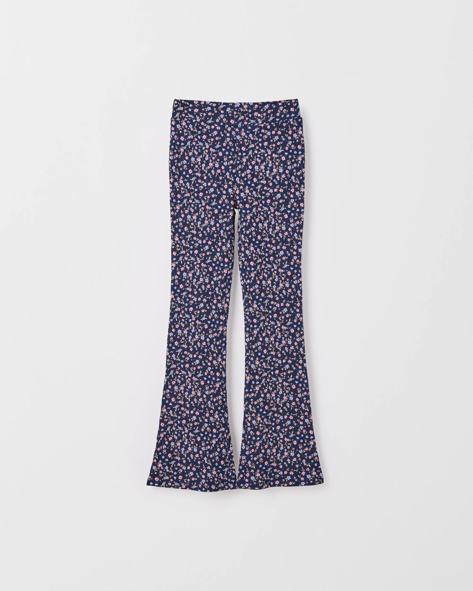 1 Target Kids Australian Cotton Rib Flare Leggings NAVY DITSY FLORAL, 1 of 1