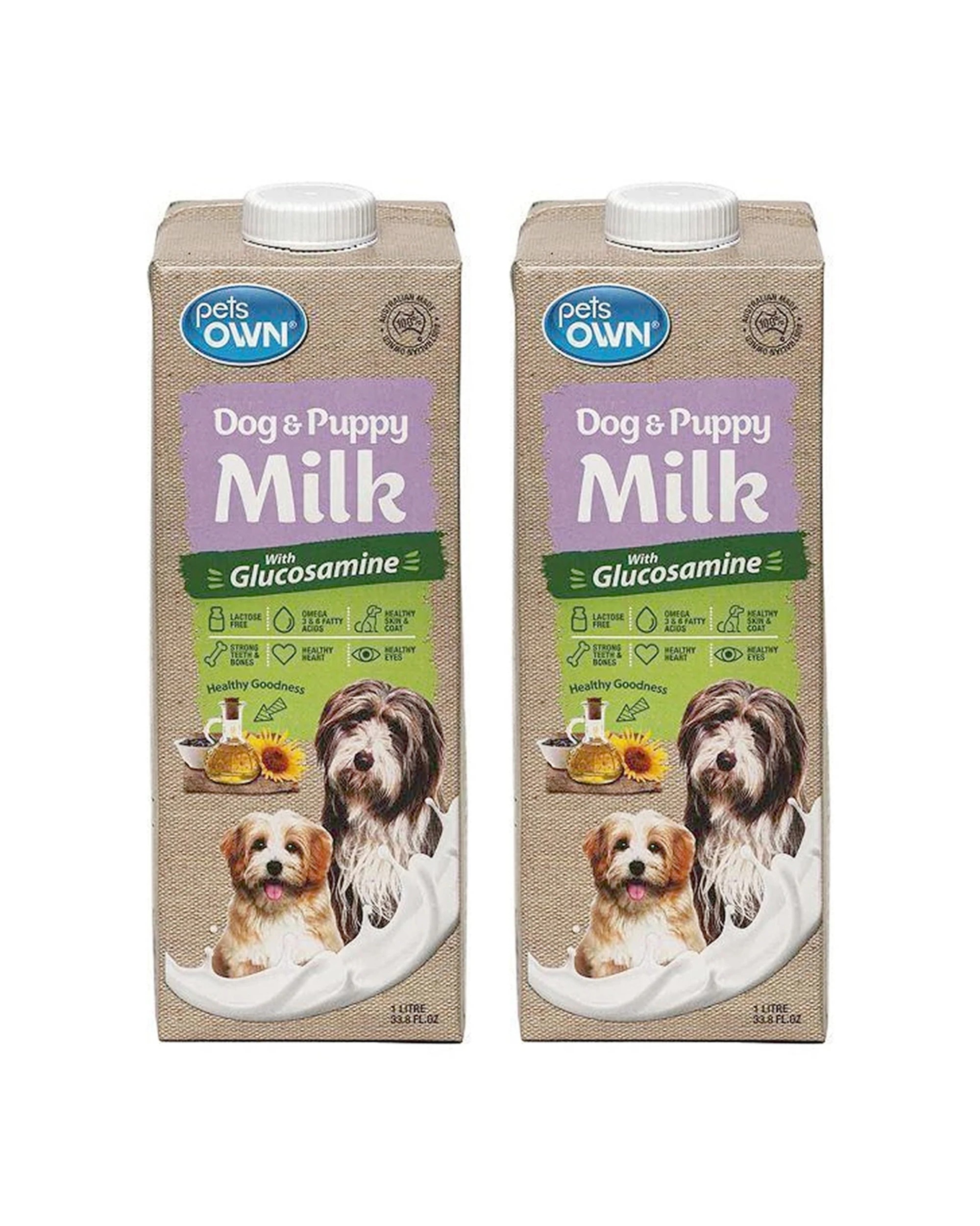 1 Pets Own Dog And Puppy Milk 2 Pack No Lactose With Glucosamine 1L - Natural, 1 of 1