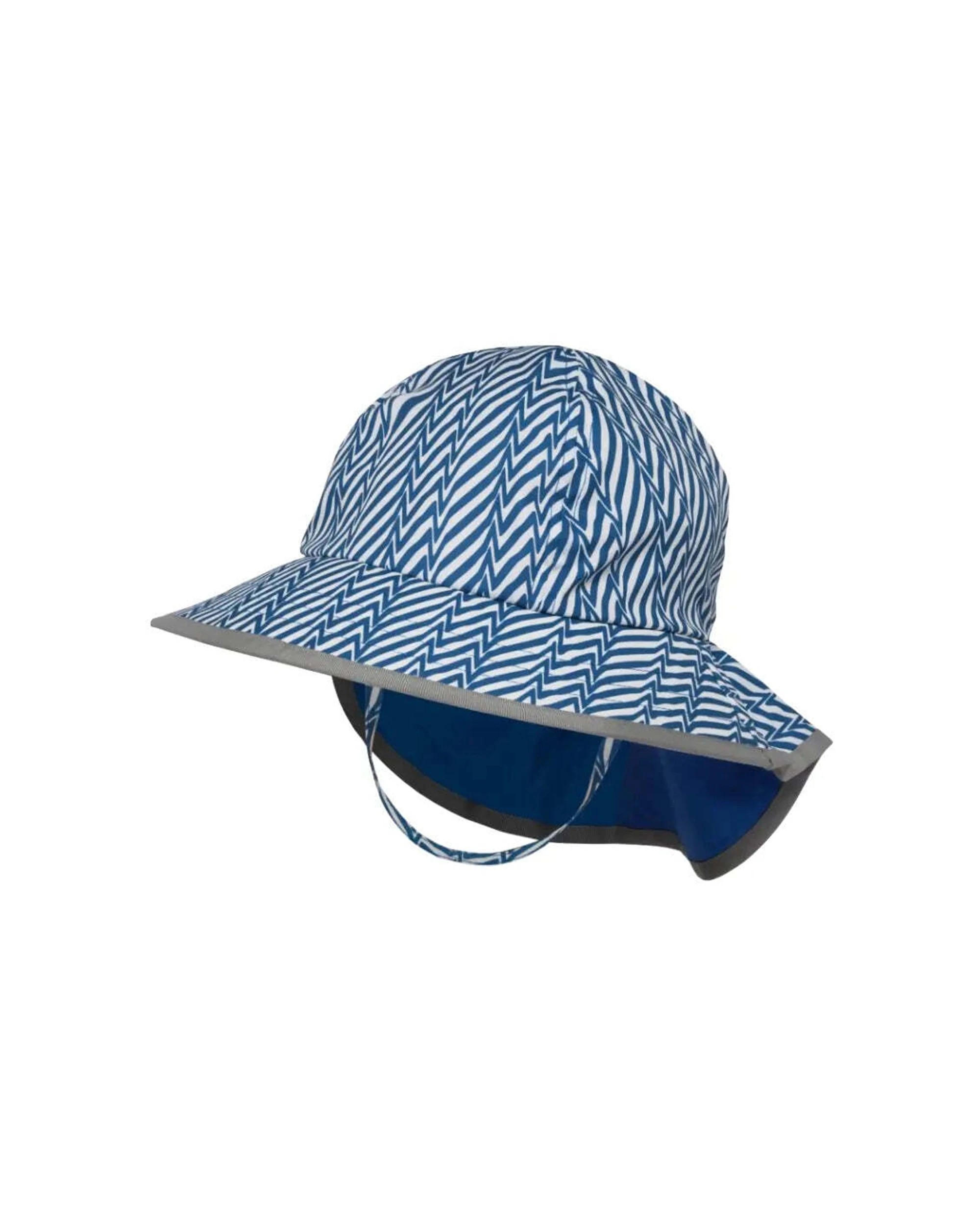 1 Sunday Afternoons Kids Play Hat Baby 6-24 Months UPF 50+ Protection Neck Veil Electric Stripe - Blue, 1 of 1
