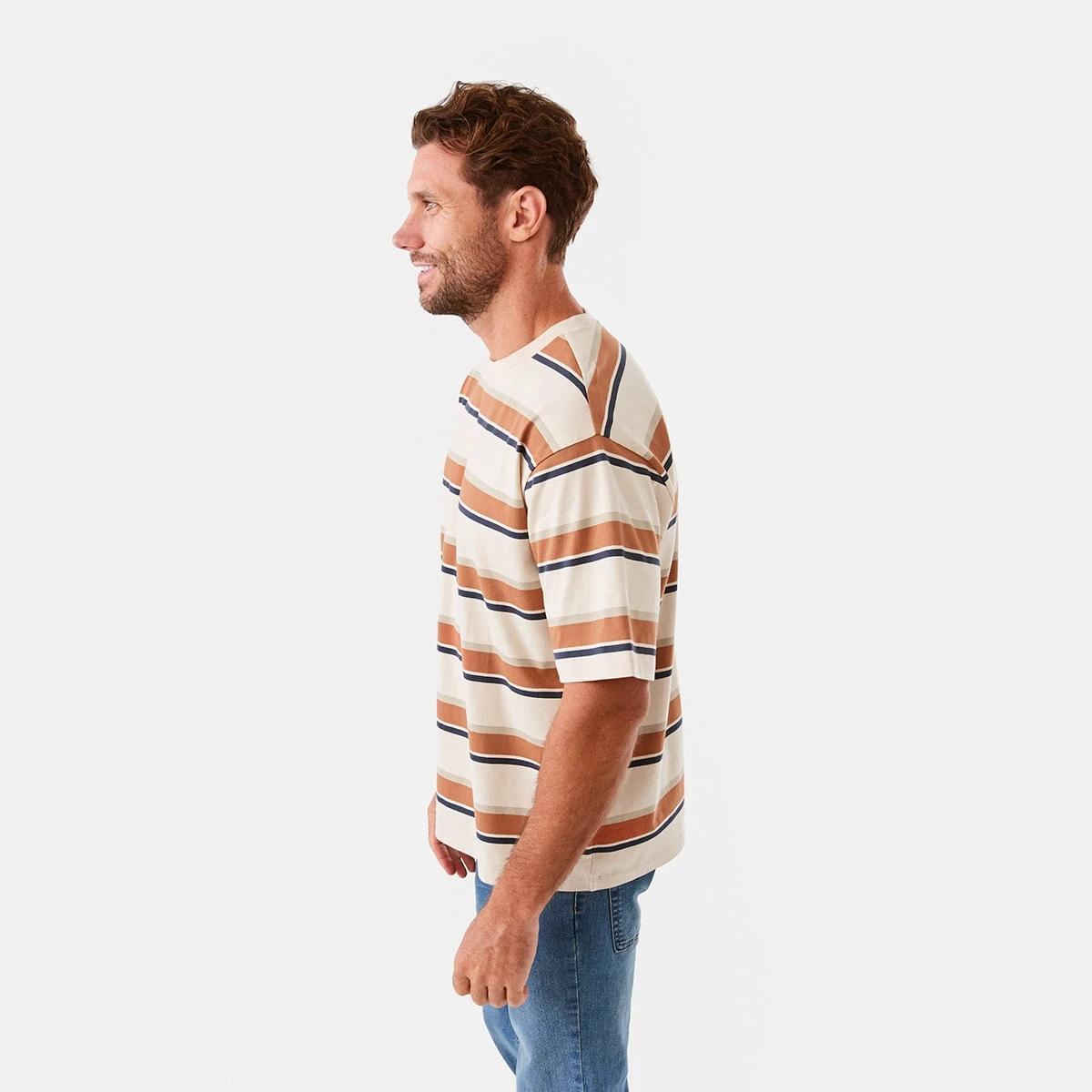 2 Oversized Striped T-Shirt Bge Strp, 2 of 6