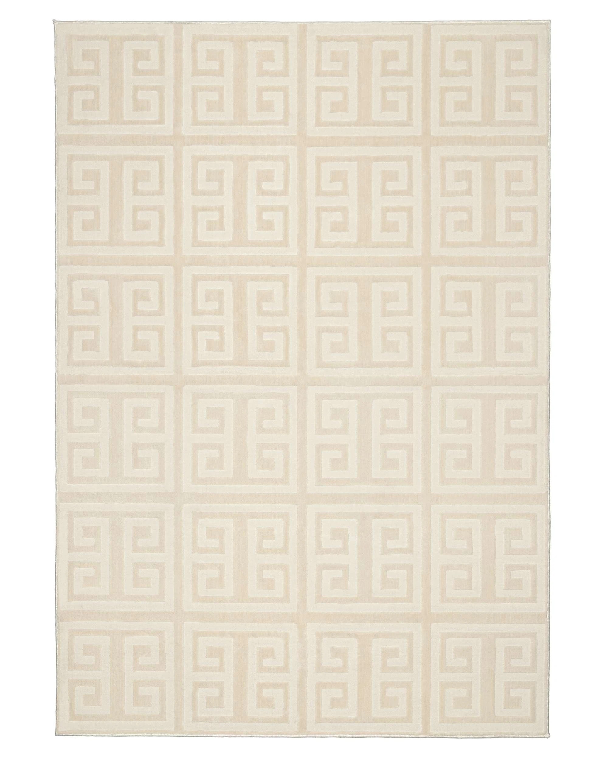 1 Loopsie Dakhla Textured Geometric Neutral Washable Rug-330cm x 240cm - Beige, 1 of 9