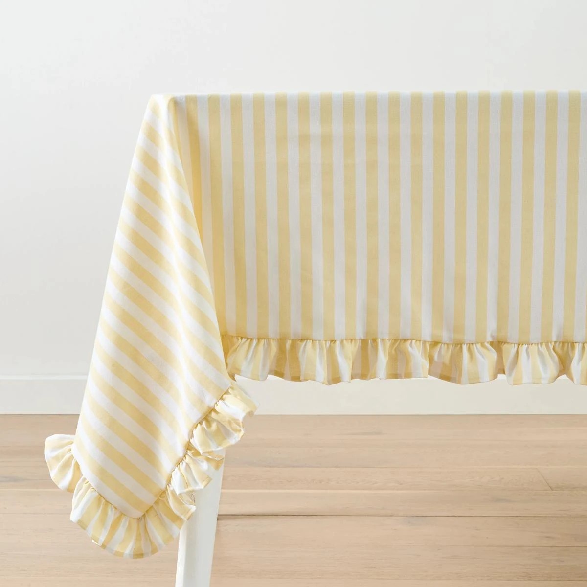 3 Extra Large Yellow Stripe Tablecloth, 3 of 5