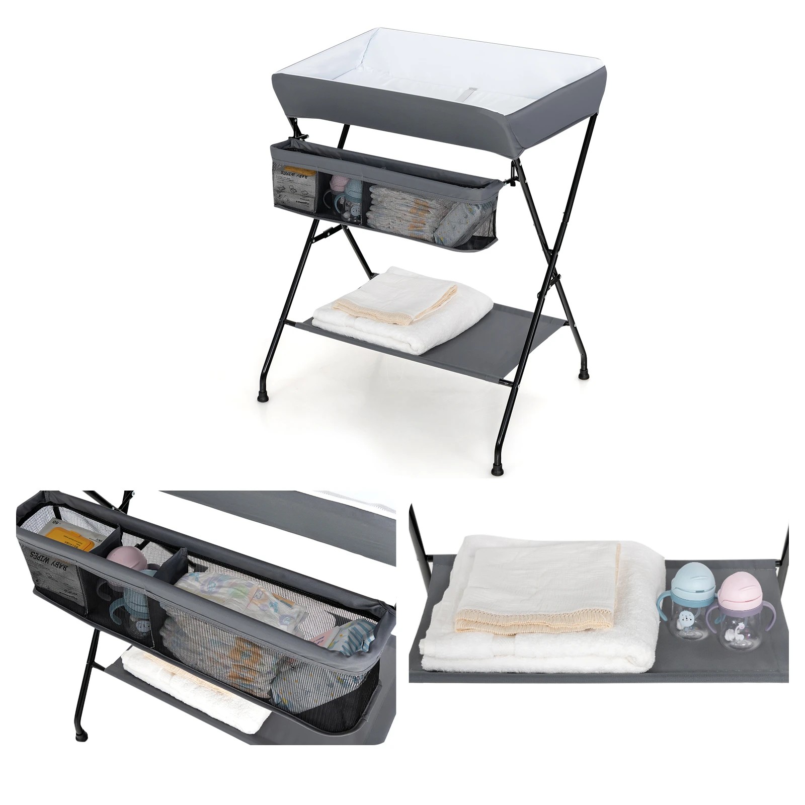 4 Costway Folding Change Table Nursery Organizer, 4 of 7
