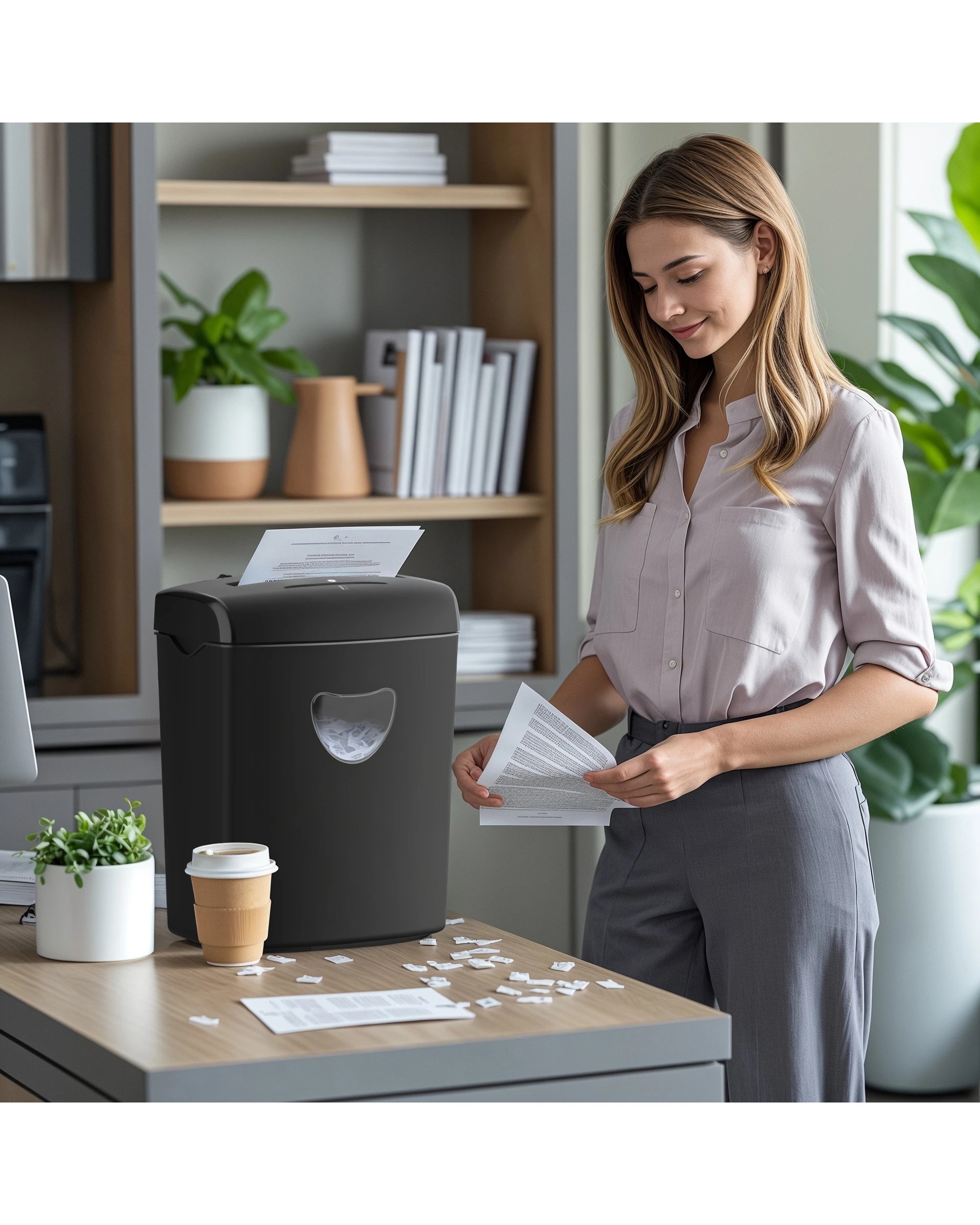 7 Advwin Paper Shredder Cross Cut P-4 Security, 10 Sheets, 21L Removable Bin - Black, 7 of 7