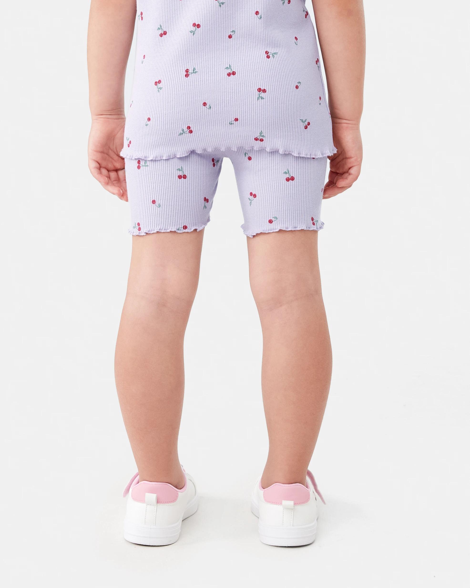 2 Printed Rib Bike Shorts Pur Cherry, 2 of 9