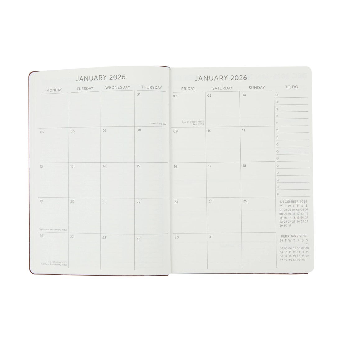 2 2026 Weekly Diary - Tan, 2 of 8