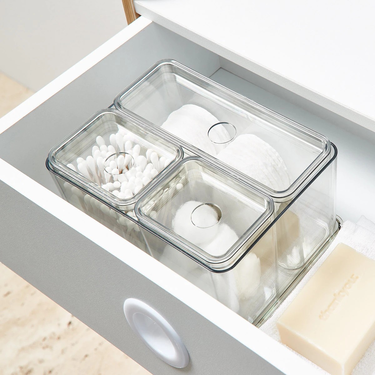 2 Set of 4 Clear Organisers with Lids, 2 of 10