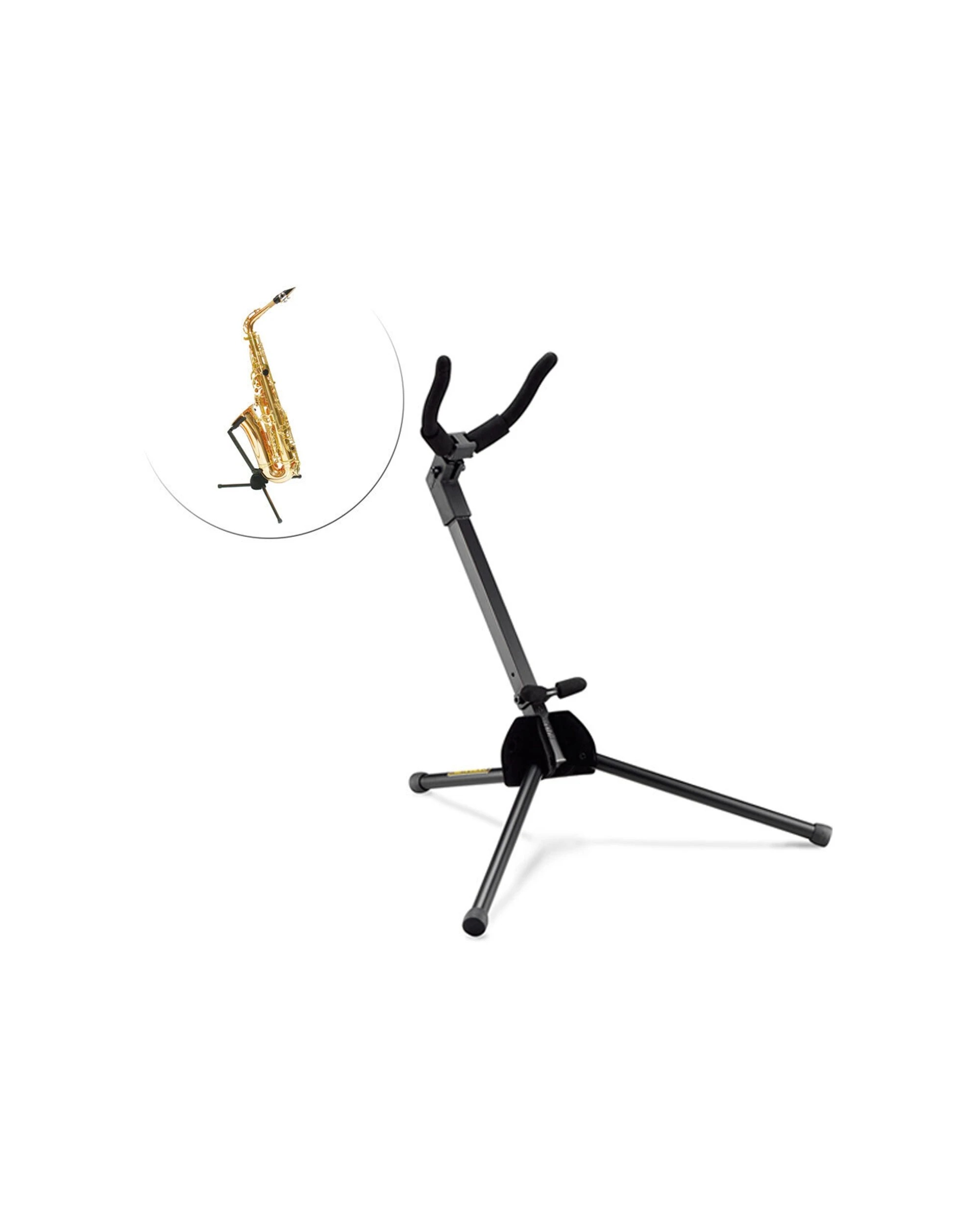 2 Hercules TravLite Stand Holder Storage Rack For Alto Saxophone With Velvet Bag - Black, 2 of 4
