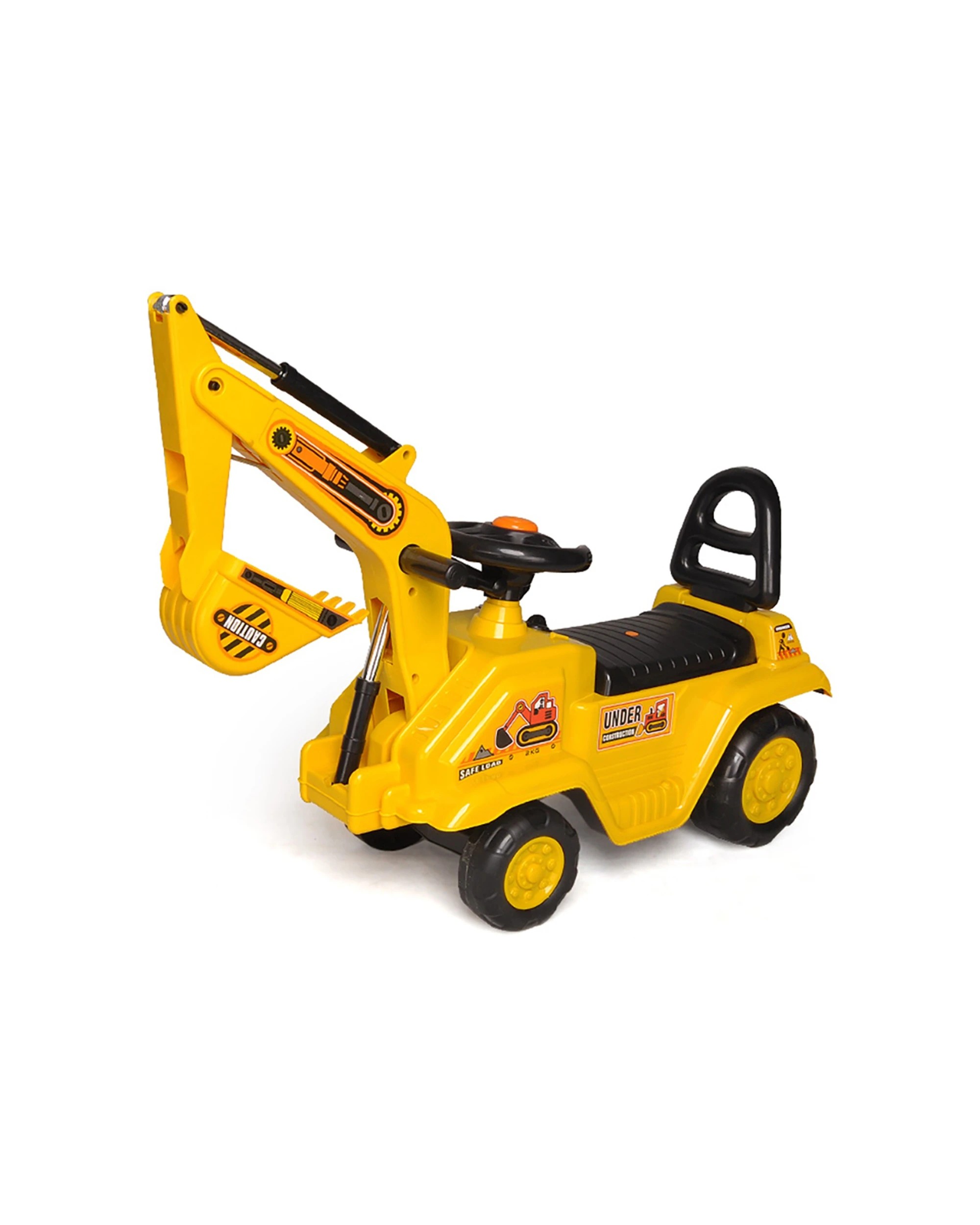1 Lenoxx Ride On Excavator Kids 3 Plus Outdoor Tractor Push Toy - Yellow, 1 of 4